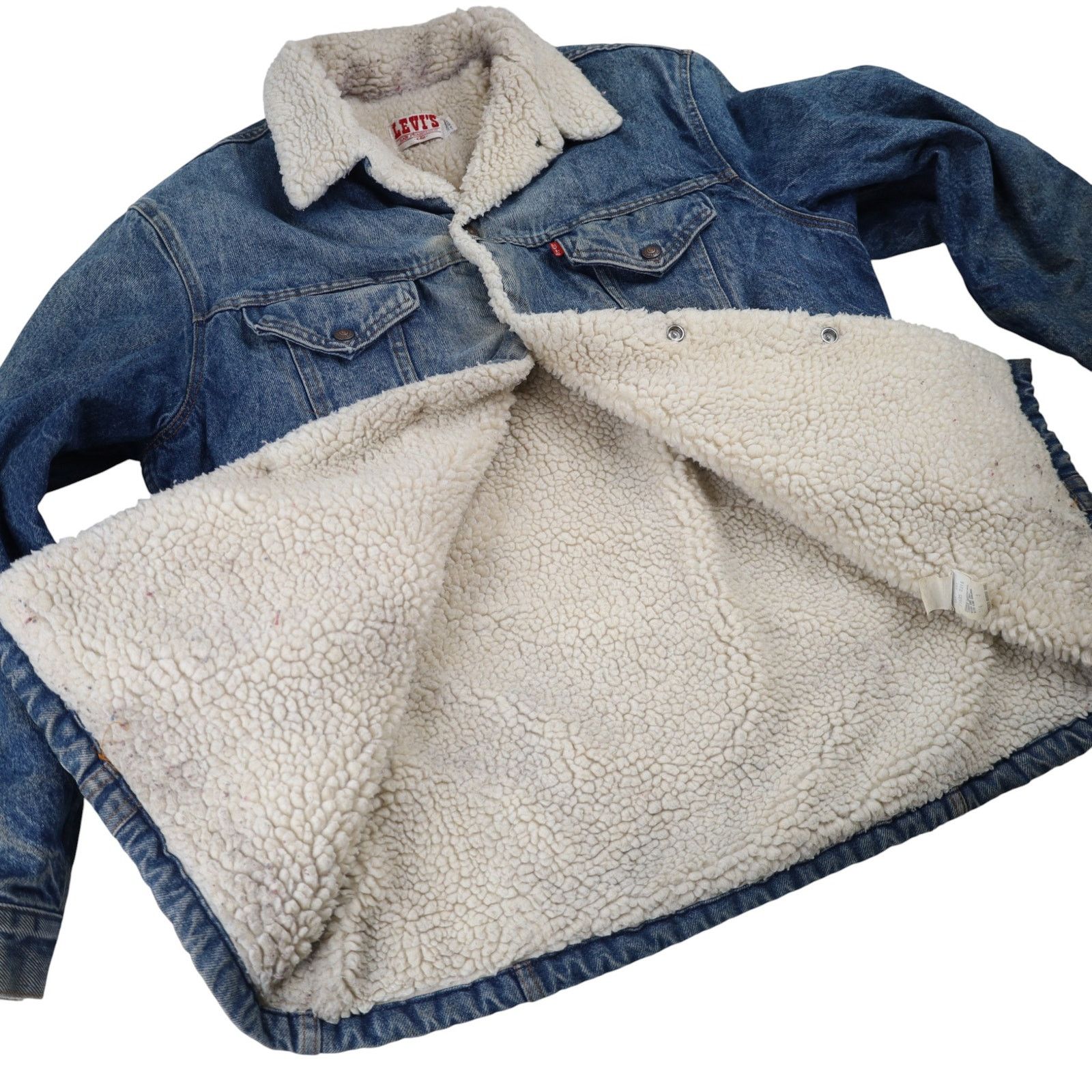 Levi's × Vintage Vintage Levis Denim Sherpa Jacket Size US L / EU 52-54 / 3 - 12 Thumbnail