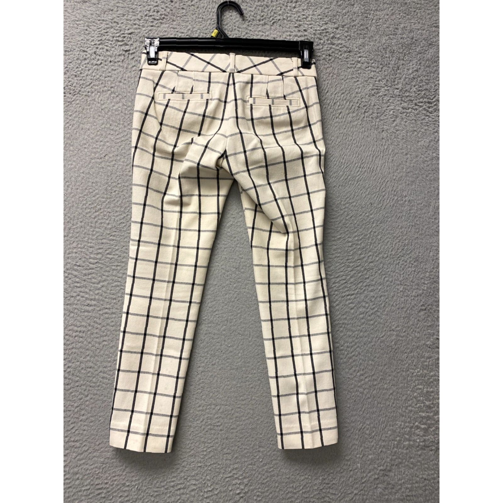 Nine West VINTAGE Banana Pants Check Nine West Pants Women 00P Beige Gray Zip Skinny Cotton Stretch Dress Pants 24in Inseam Womens Size 24" / US 00 / IT 34 - 7 Thumbnail