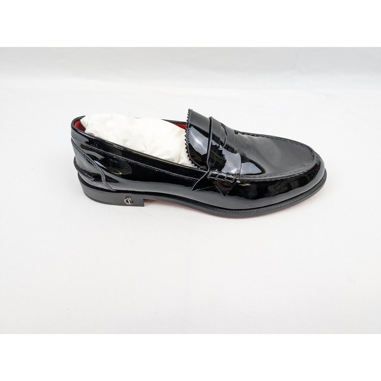 Christian Louboutin o1rshd1 Patent No Penny Flat Shoes in Black/Silver Size US 8.5 / EU 41-42 - 1 Thumbnail