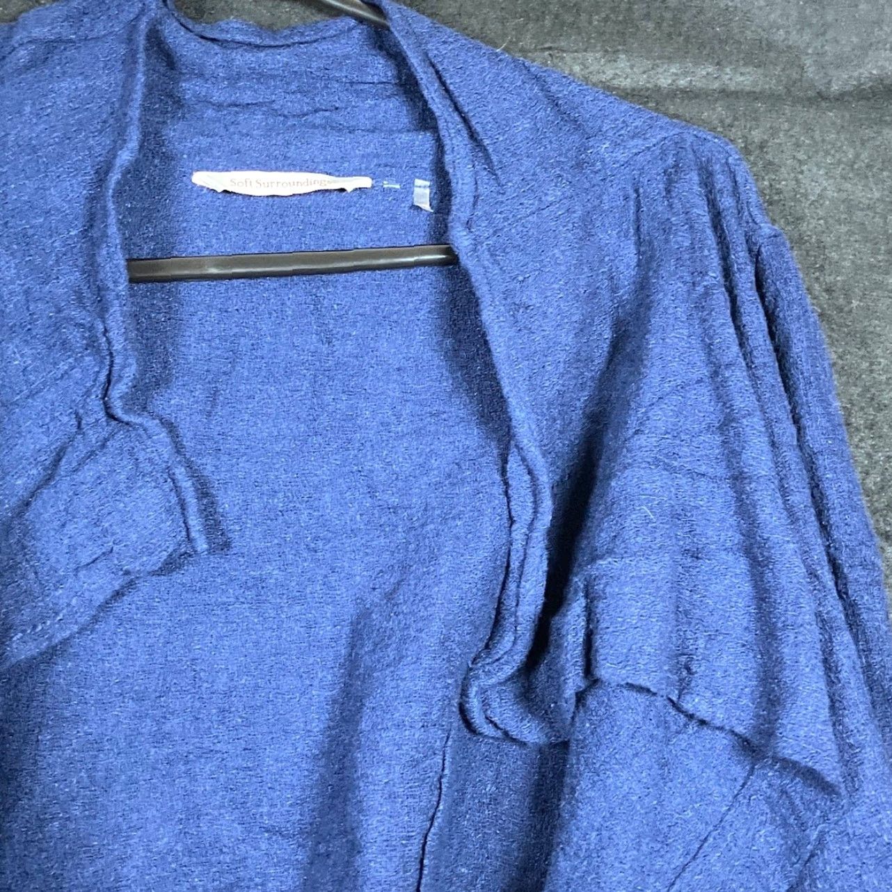Soft Surroundings Soft Surroundings Sweater Cardigan Open Front Waterfall Blue M Women's Knit Open-Knit Casual Workwear Winter Fall Ethnic Style Regular Size M / US 6-8 / IT 42-44 - 5 Thumbnail