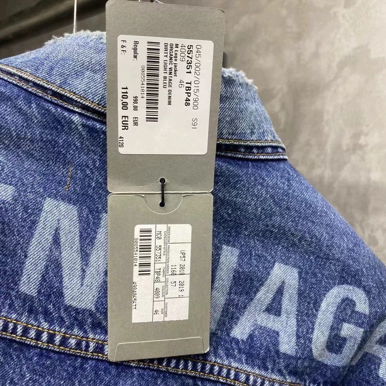 Balenciaga Balenciaga Blue Logo Denim Jacket-2506 Size US L / EU 52-54 / 3 - 4 Thumbnail