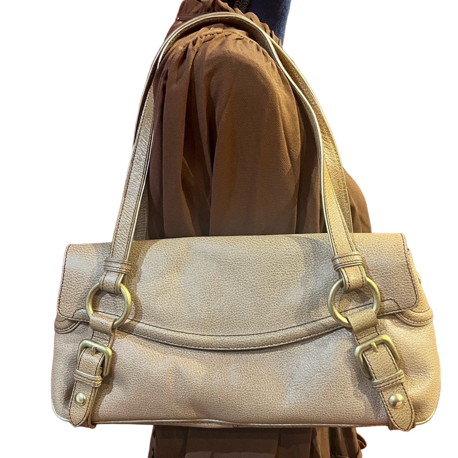 Kenneth Cole Kenneth Cole Pebbled Leather Satchel Purse Double Handle Size ONE SIZE - 1 Thumbnail