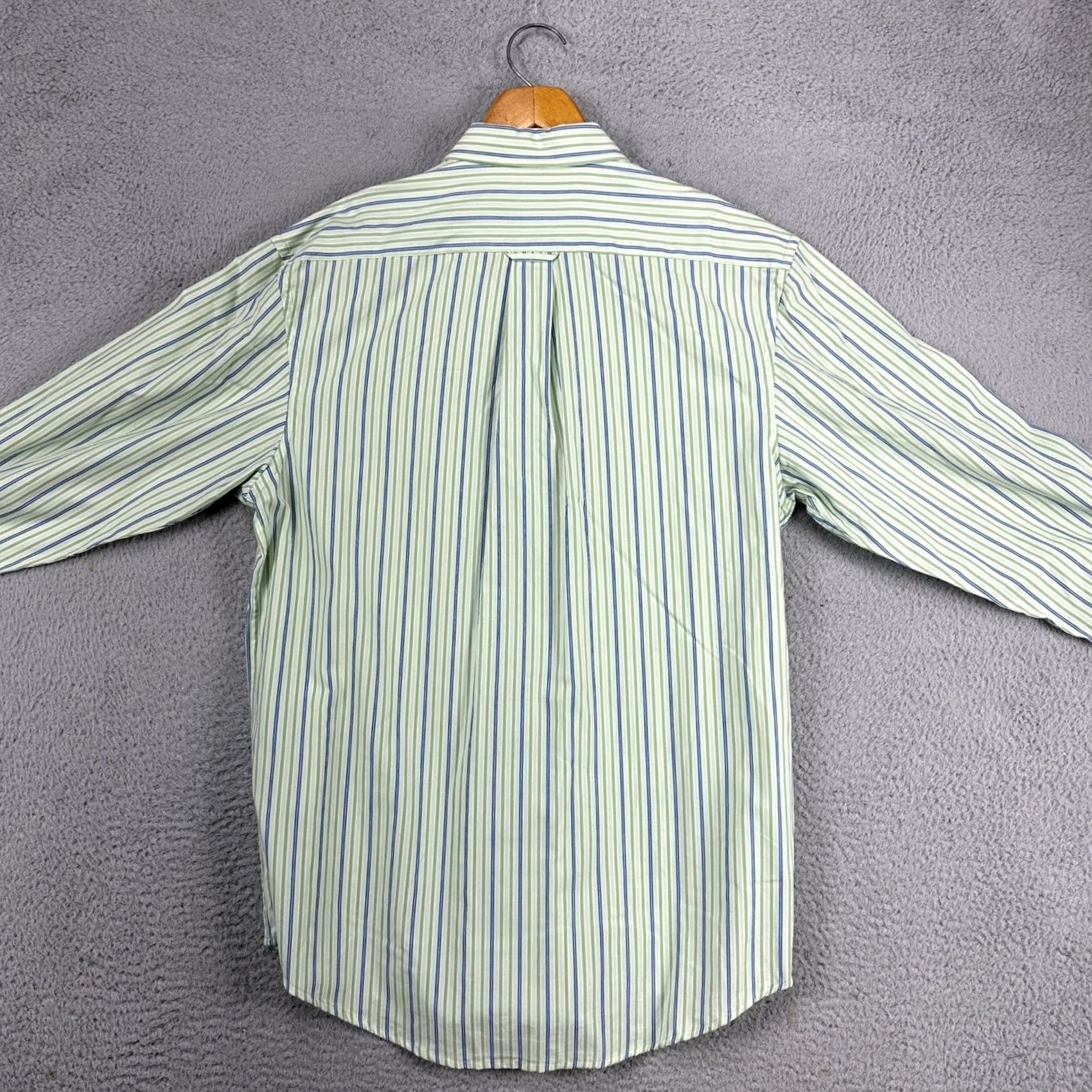 Izod IZOD Adult Mens Button-Down Shirt Medium Green Blue Striped Long Sleeve Logo NEW Size US M / EU 48-50 / 2 - 3 Thumbnail