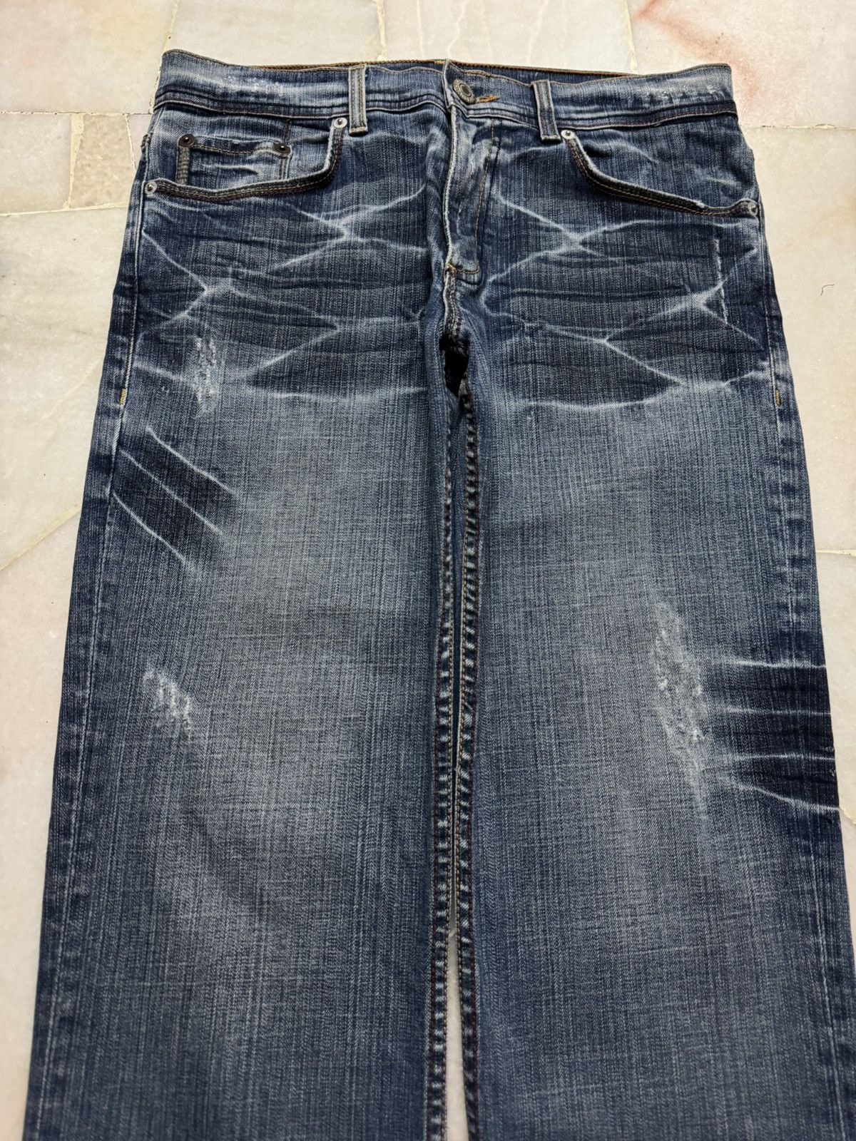 Armani Exchange 💥FLARED💥90s ARMANI EXCHANGE CLAWMARK SICK JEANS DISTRESS Size US 30 / EU 46 - 3 Thumbnail