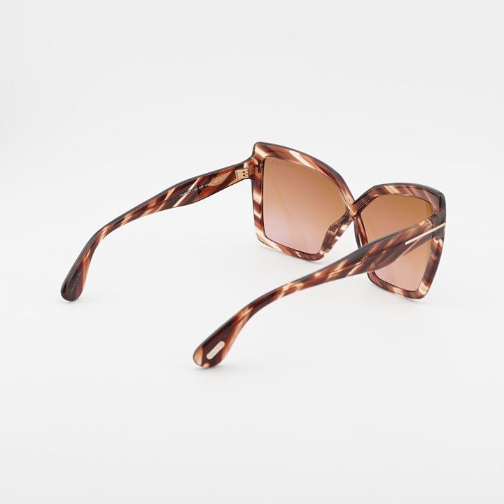 Tom Ford Tom Ford Fiore FT1195 54F Sunglasses Red Havana Cat Eye Size ONE SIZE - 4 Thumbnail