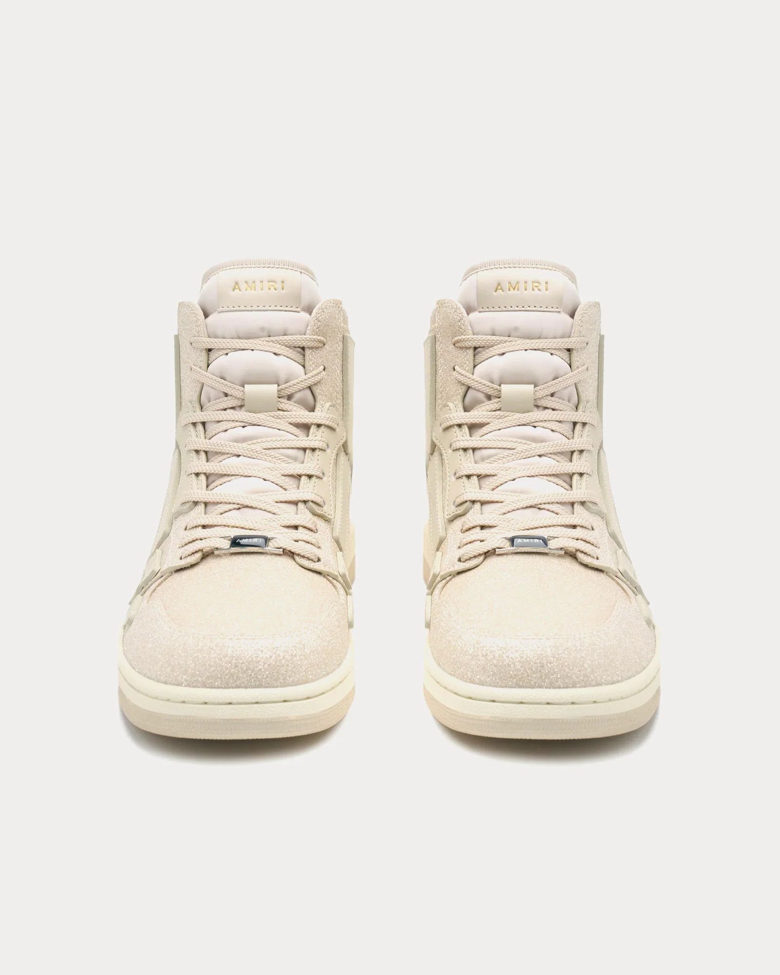 Amiri o1mle0426 Crystal Skelton Hi-Top Sneakers in Beige Size US 10 / EU 43 - 2 Thumbnail