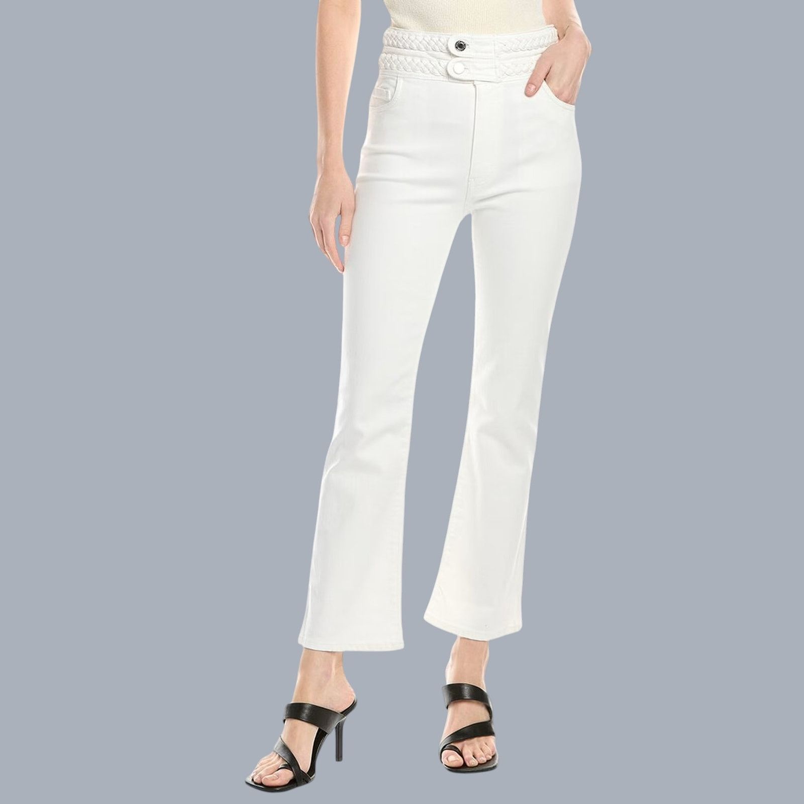 Derek Lam 10 Crosby Harlow Braided Waist Bootcut Jeans Sz 32