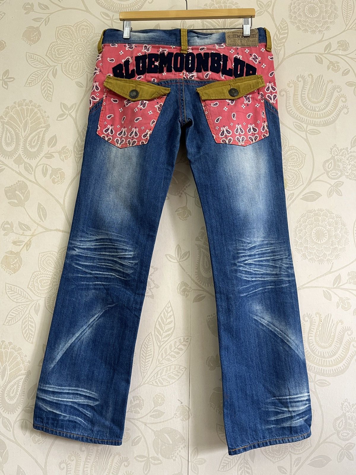 If Six Was Nine × Japan Blue × Japanese Brand Vintage 90s Blue Moon Blue Kapital Patches Jeans Size US 29 - 2 Thumbnail