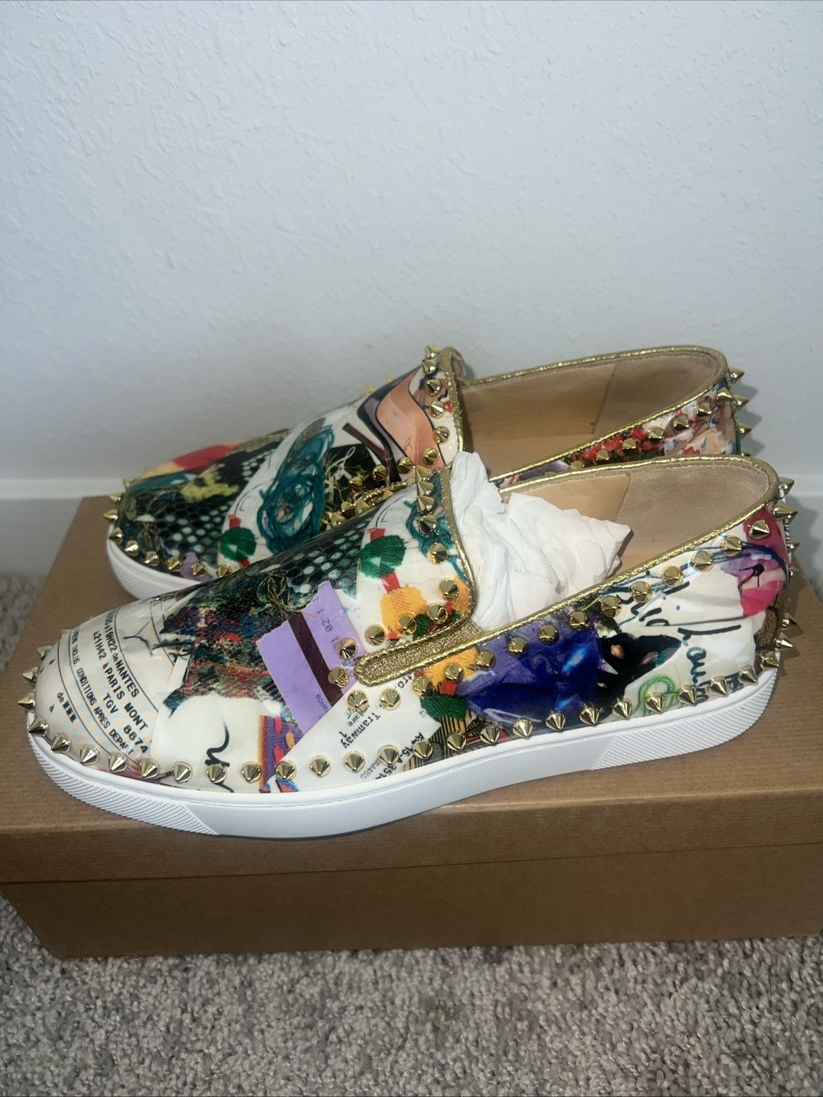 Christian Louboutin Christian Louboutin Pick Boat Patent Trash Spikes Size 38 Size US 8 / IT 38 - 3 Thumbnail