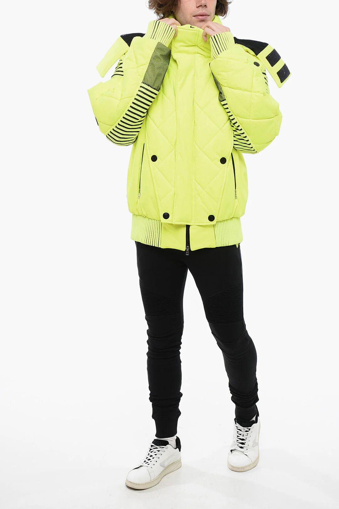 Balmain og1mm0326 Removable Hood Padded Jacket in Yellow Size US L / EU 52-54 / 3 - 5 Thumbnail