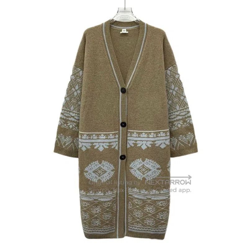 Hermes Hermes Brown Cashmere Knit Cardigan Coat. Size US S / EU 44-46 / 1 - 1 Thumbnail