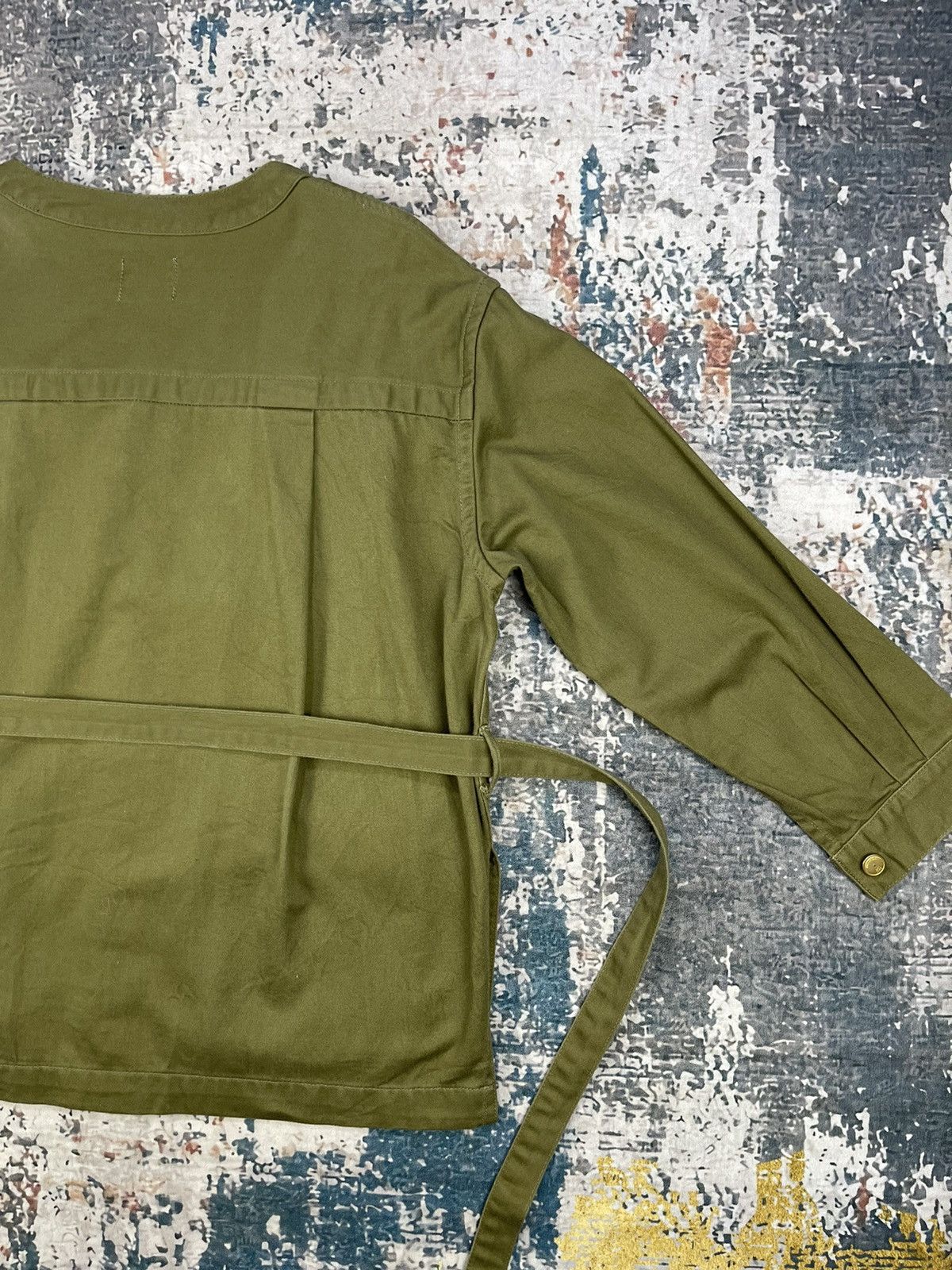 Japanese Brand Le Workware Journal Standard Collarless Belted Jackets Size M / US 6-8 / IT 42-44 - 7 Thumbnail