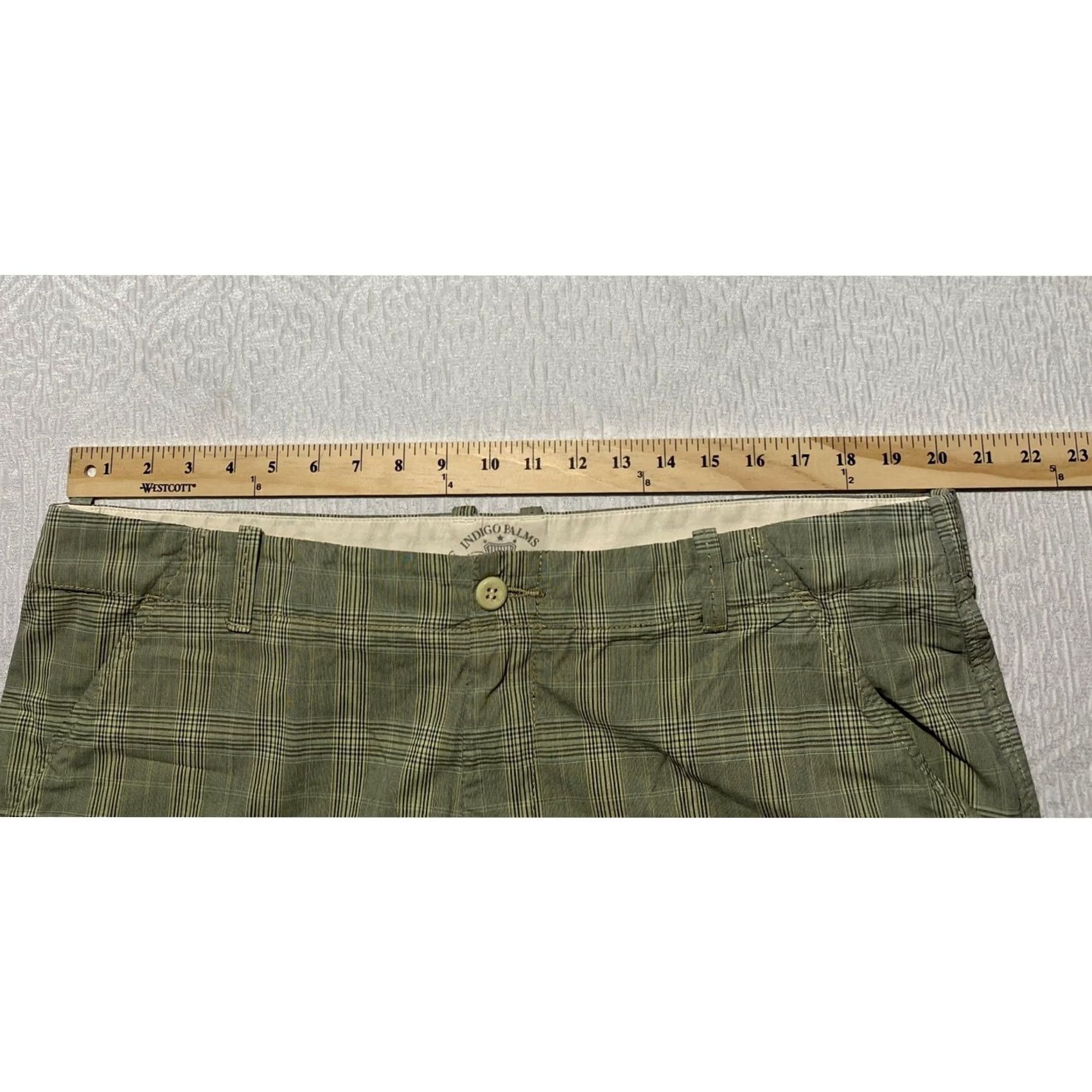 Tommy Bahama Indigo Palms Mens Chino Shorts Plaid Cotton Flat Front Green 40 Size US 40 / EU 56 - 5 Thumbnail