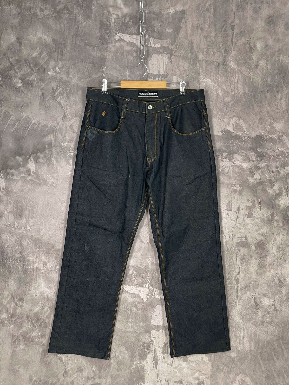 Rocawear × Vintage Vintage Rocawear Baggy Fit Wide Leg Denim Jeans Black Size US 36 / EU 52 - 1 Thumbnail