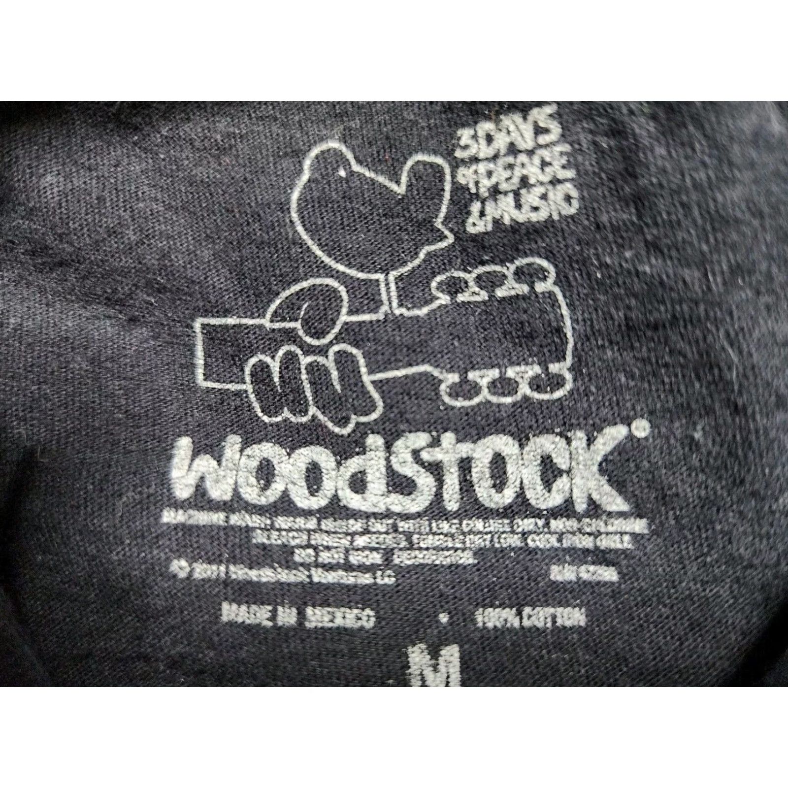 Vintage Woodstock 1969 Music T Shirt Black Double Sided Mens Medium Size US M / EU 48-50 / 2 - 5 Thumbnail