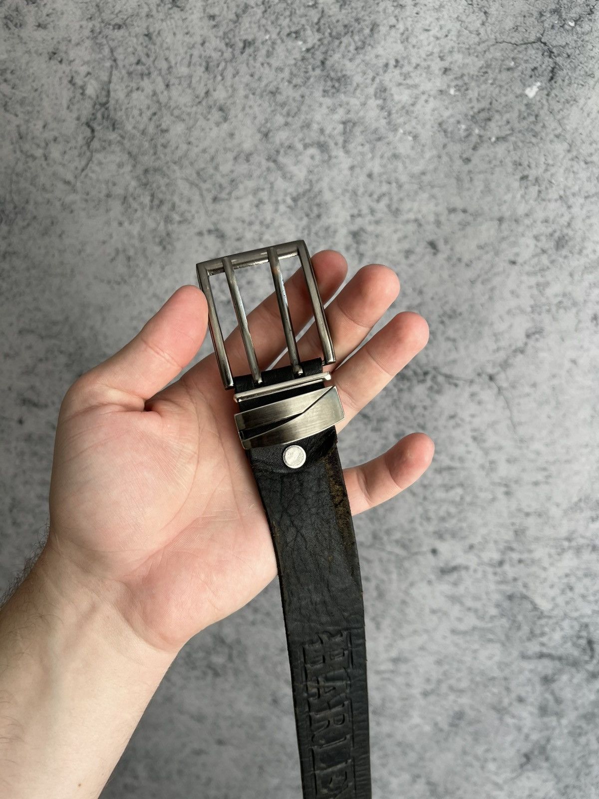 Harley Davidson Vintage Harley Davidson Leather Belt 2000s Embossed Bikers Size 44 - 5 Thumbnail