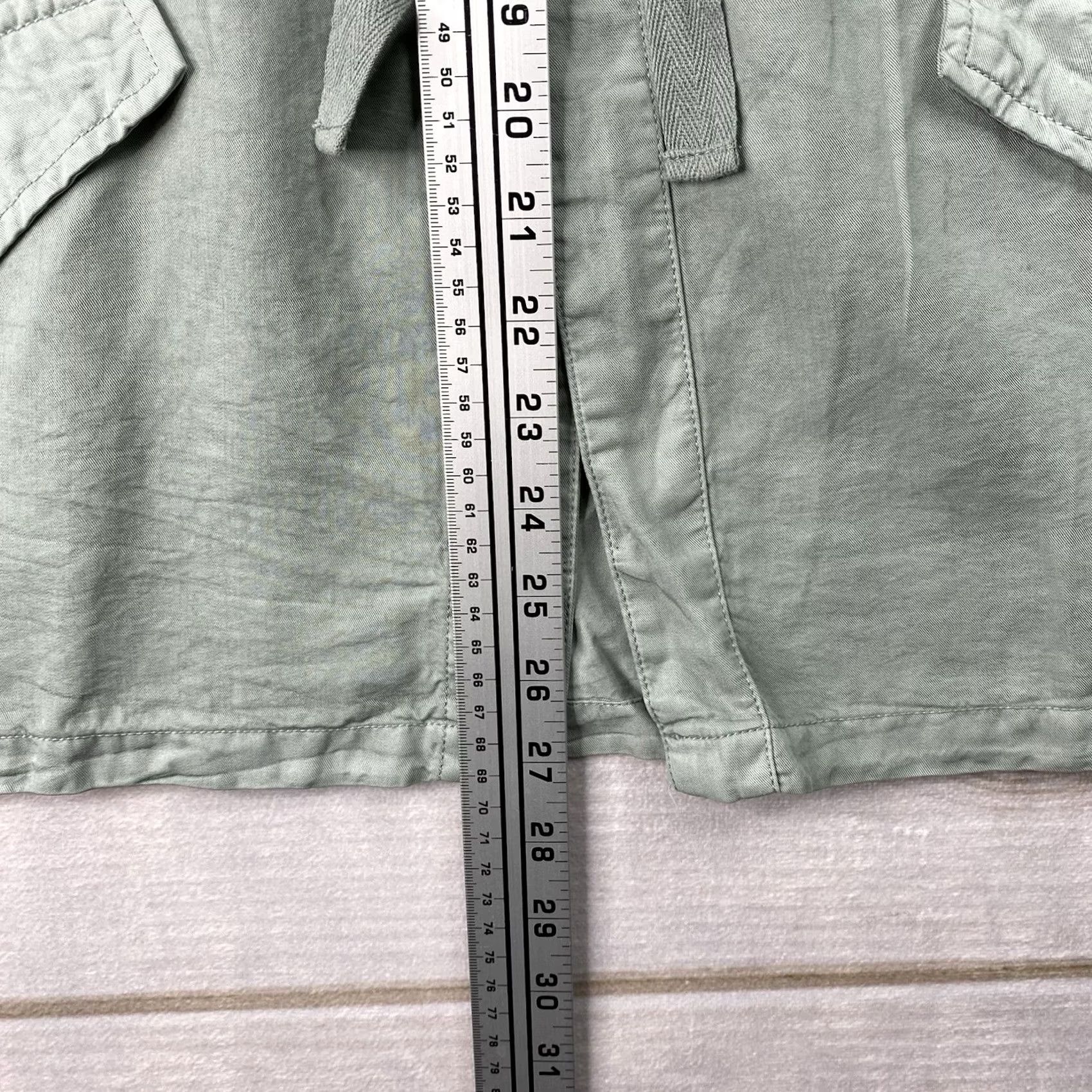 Anthropologie anthropologie Sanctuary Jacket Sz L Green Chambray Belted Drawstring Pockets Casual Travel Workwear Womens Size L / US 10 / IT 46 - 4 Thumbnail