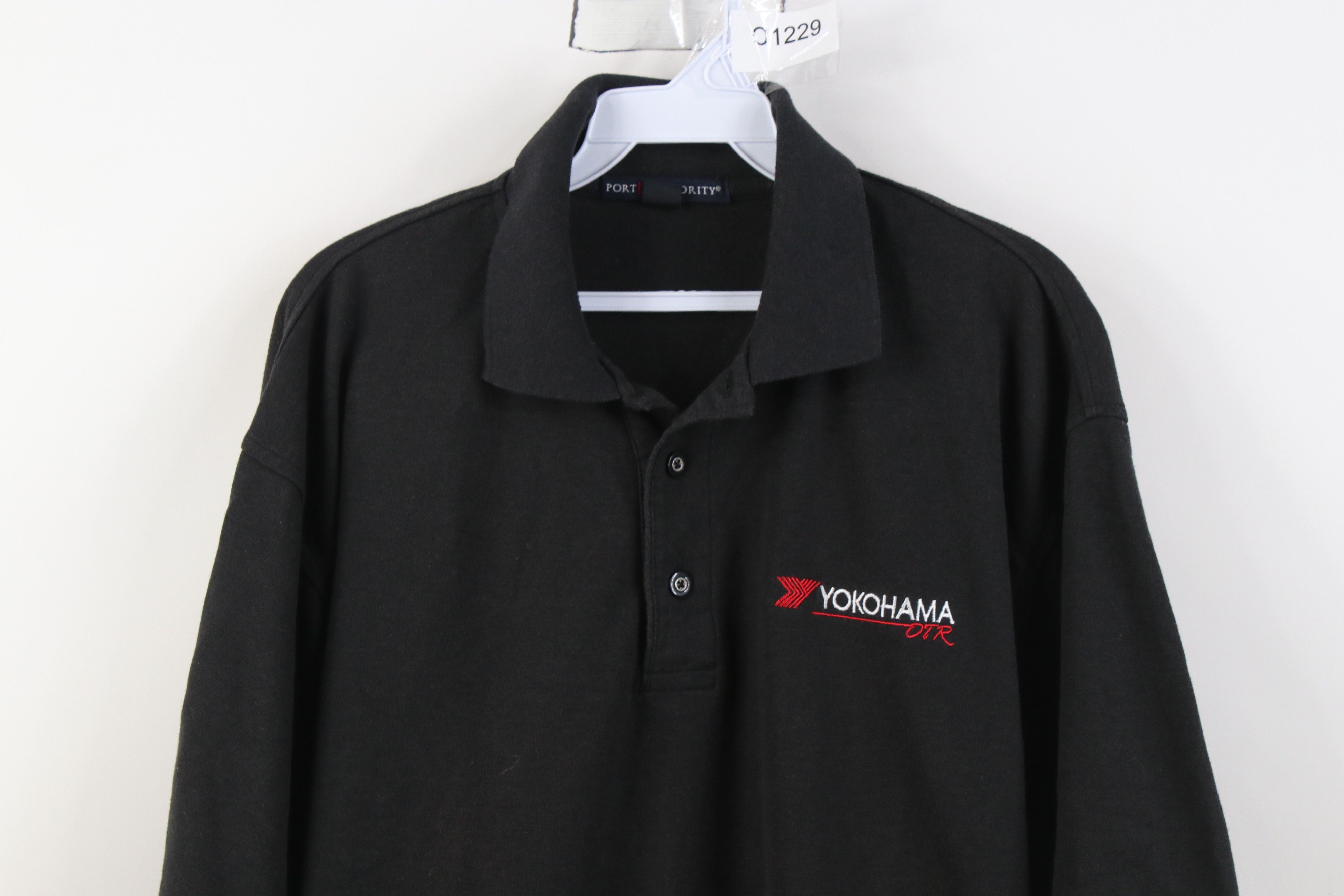 Vintage Vintage Yokohama OTR Tires Racing Knit Polo Shirt Black Size US XL / EU 56 / 4 - 2 Thumbnail