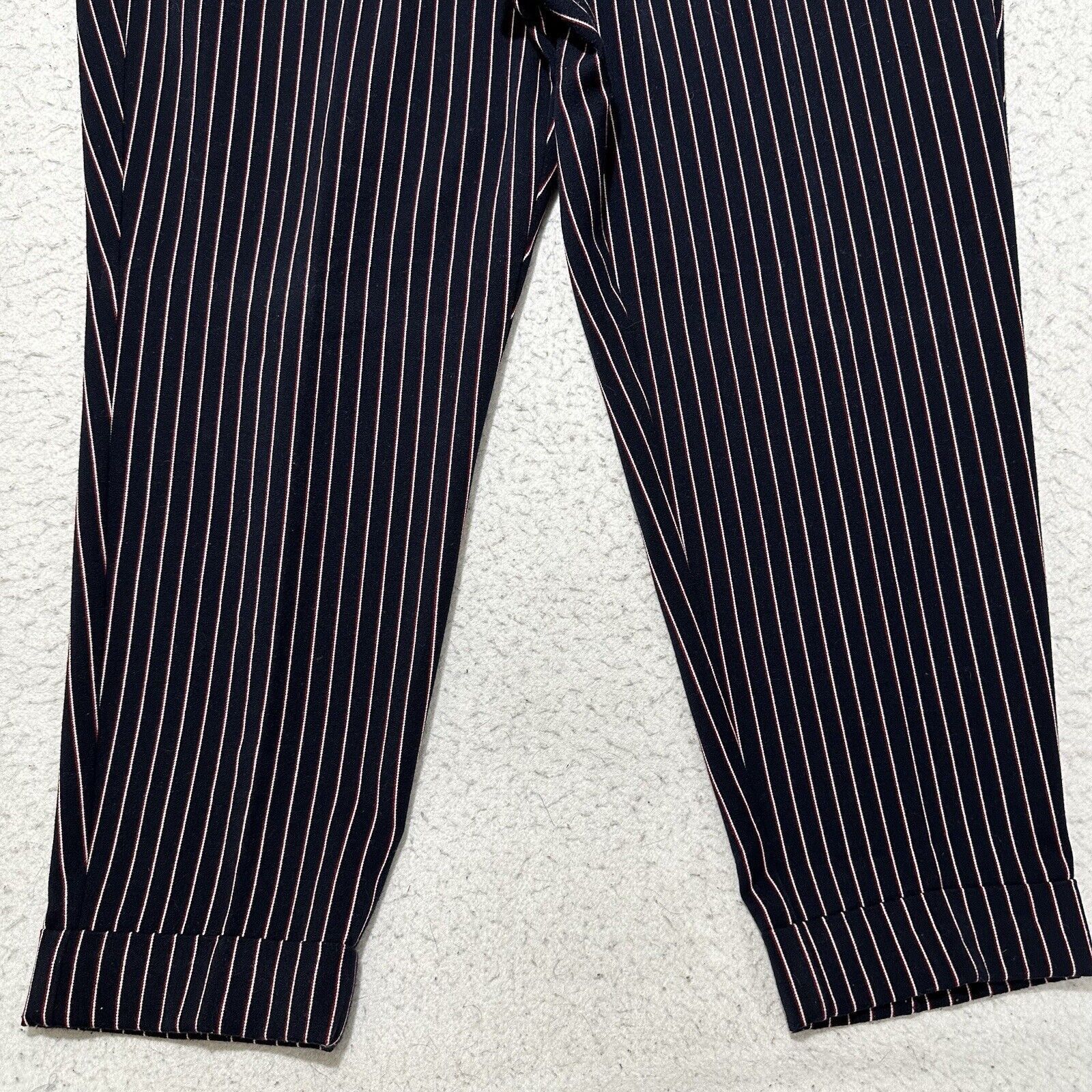 Other Lane Bryant 18 Flat Front Soft Knit Pants Navy Blue Striped Size 40" / US 18 - 3 Thumbnail