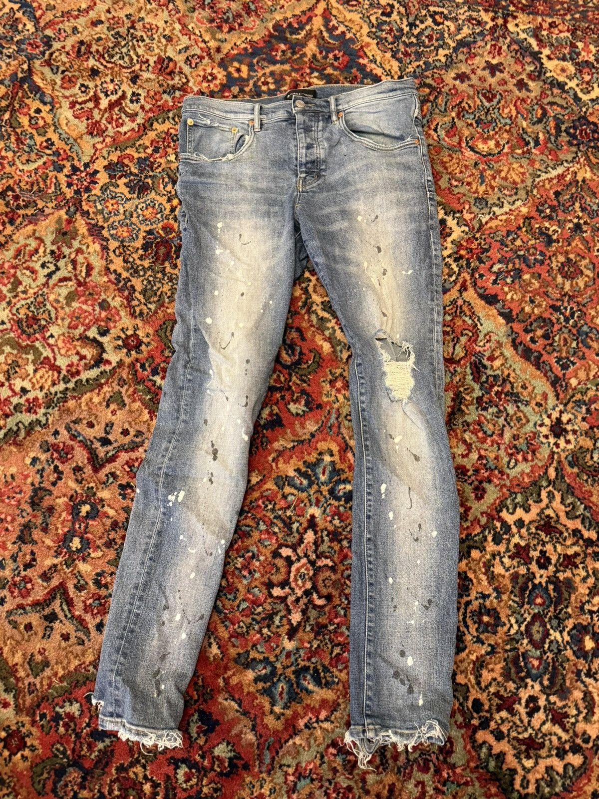 Purple Brand Purple paint splatter denim Size US 34 / EU 50 - 1 Thumbnail