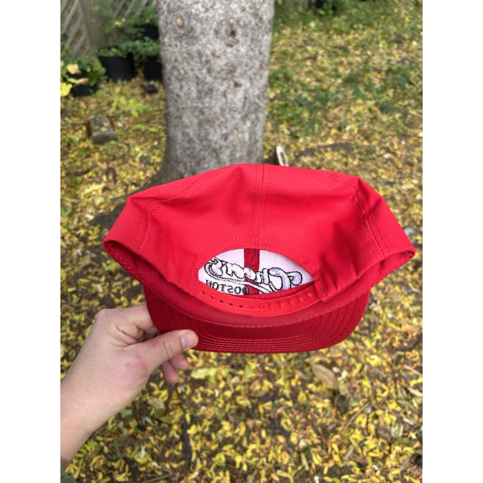 Vintage VINTAGE 90s Boston Snapback Hat Cap Cheers USA Made Red Men Adjustable Snapback Size ONE SIZE - 4 Thumbnail