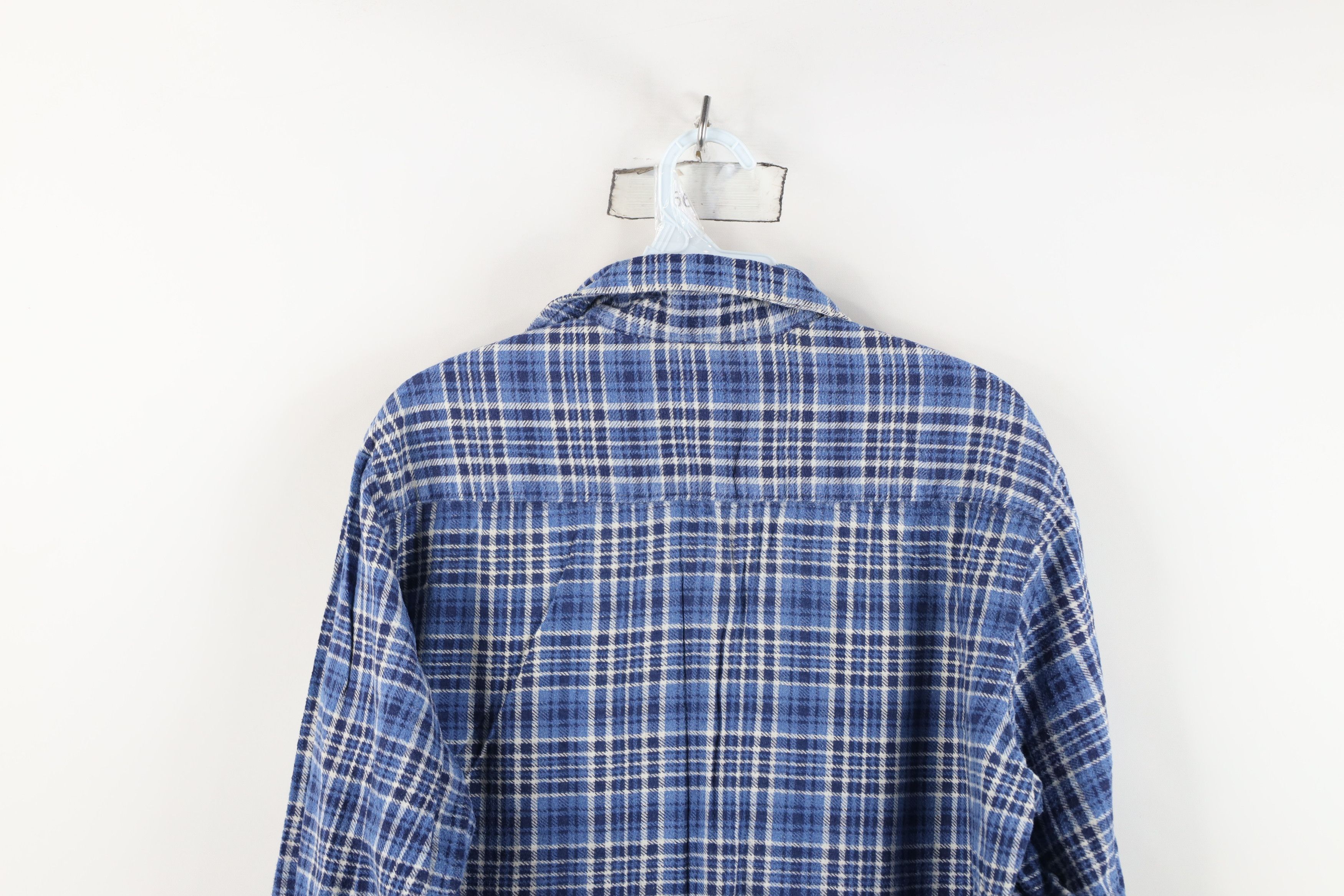 Dickies Vintage 70s Dickies Flannel Collared Button Shirt Blue Plaid Size US M / EU 48-50 / 2 - 12 Thumbnail