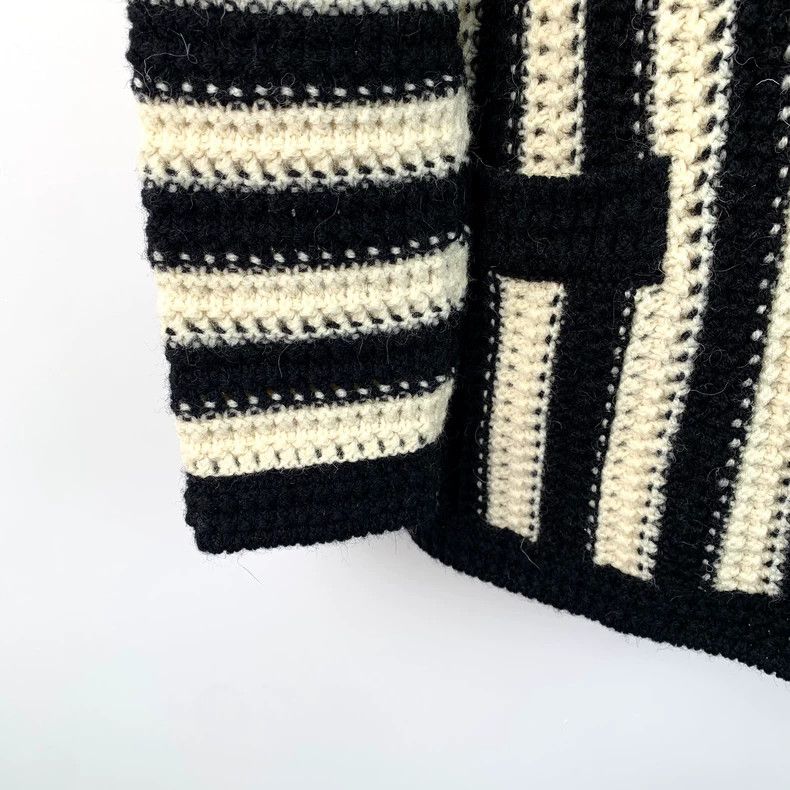 Saint Laurent Colorblock striped wool hooded cutout cardiga