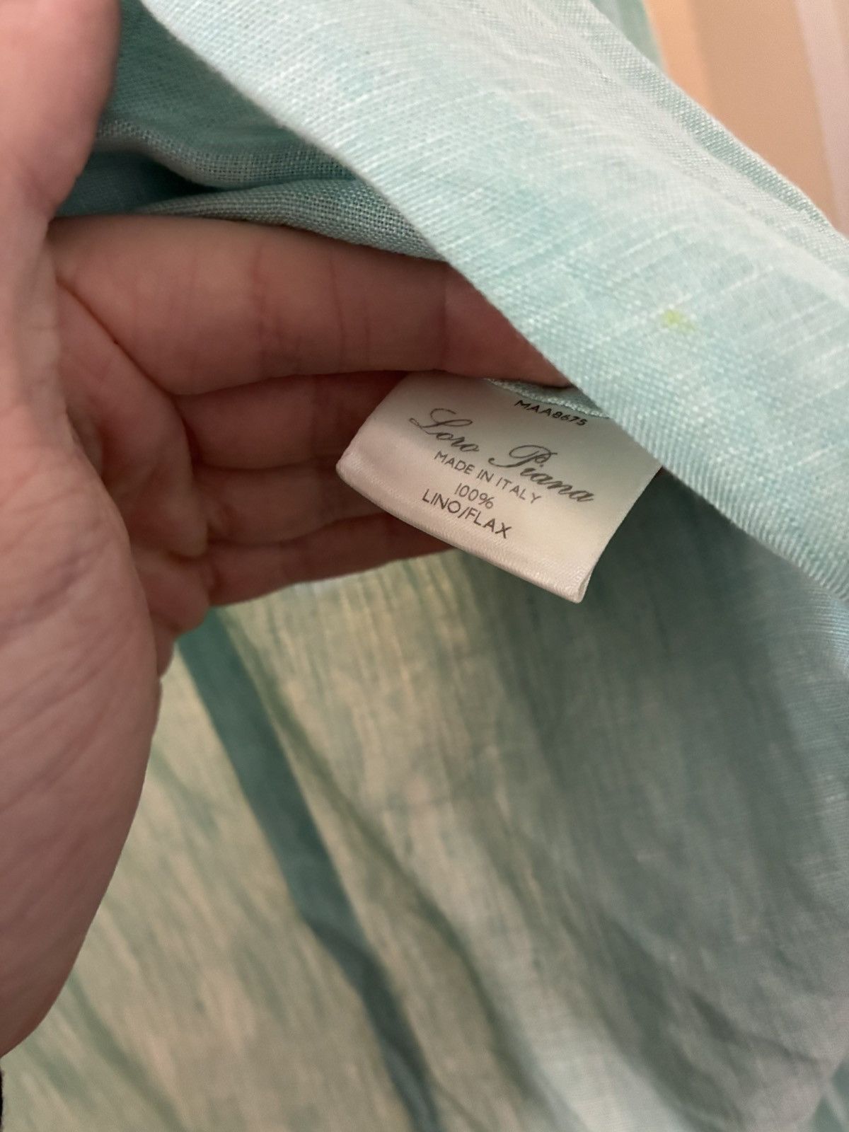 Loro Piana Loro Piana unisex turquise / mint linen shirt size 48/small Size US S / EU 44-46 / 1 - 5 Thumbnail