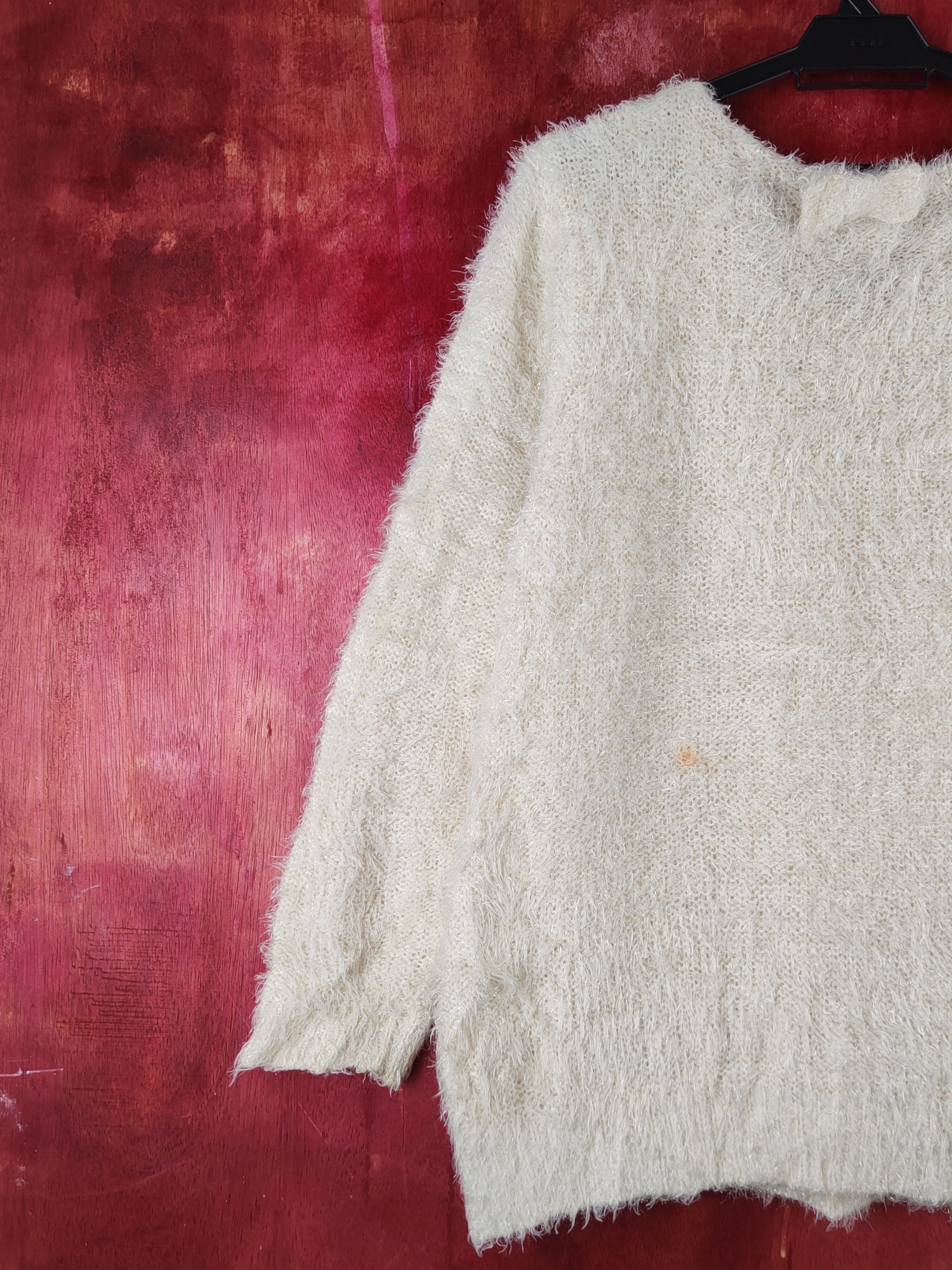 Japanese Brand Glacier Cream Shag Shaggy Fur Mohair Knitwear #S1930 Size M / US 6-8 / IT 42-44 - 10 Thumbnail
