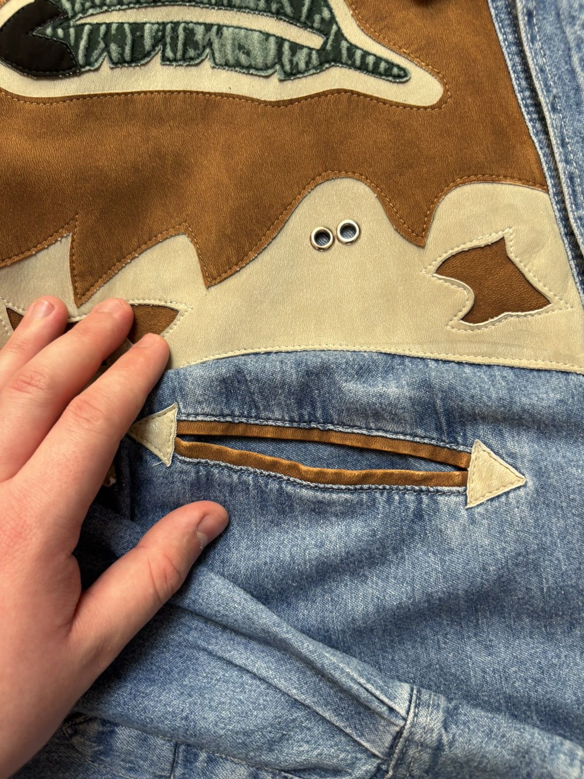 Cowboy Equipment VTG River Gold Western Denim Shirt Cowboy Pearl Snap Mens XL Size US XL / EU 56 / 4 - 8 Thumbnail