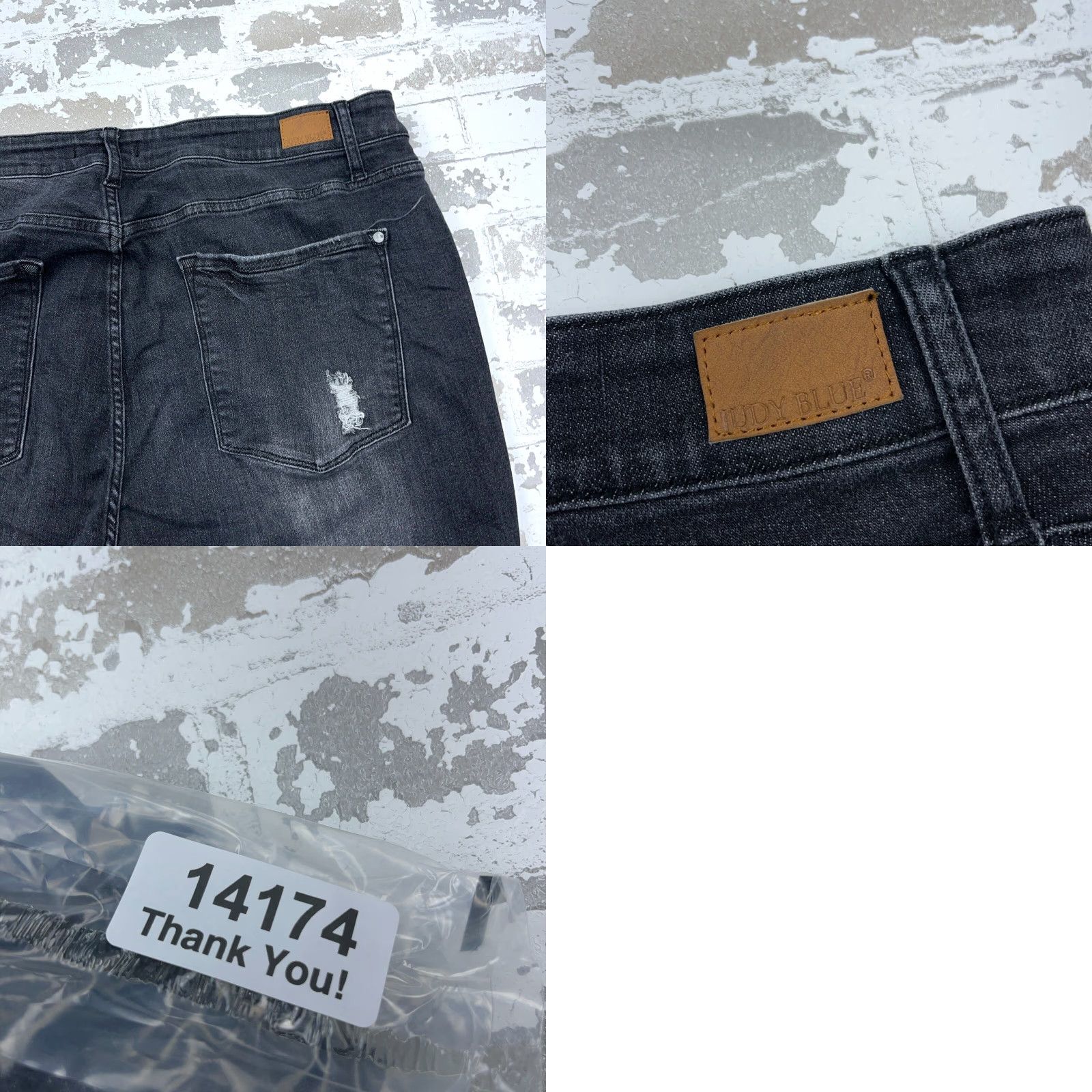 Vintage Judy Blue Jeans Women 24W Skinny Fit Black Wash Faded Pants Button Fly Plus Size 42" / US 20 - 9 Thumbnail