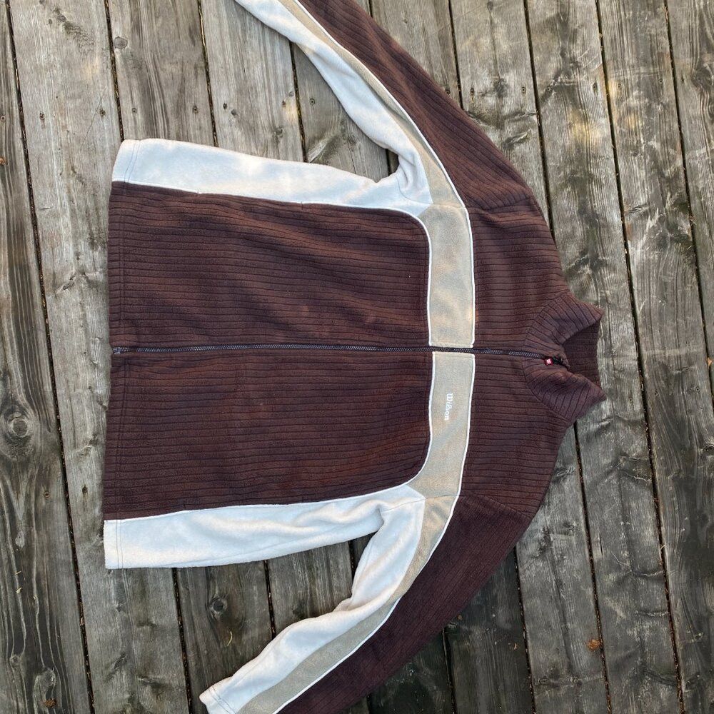 Wilson Vintage 90s Wilson Embroidered Corduroy Zip Up Jacket Brown Size US L / EU 52-54 / 3 - 4 Thumbnail
