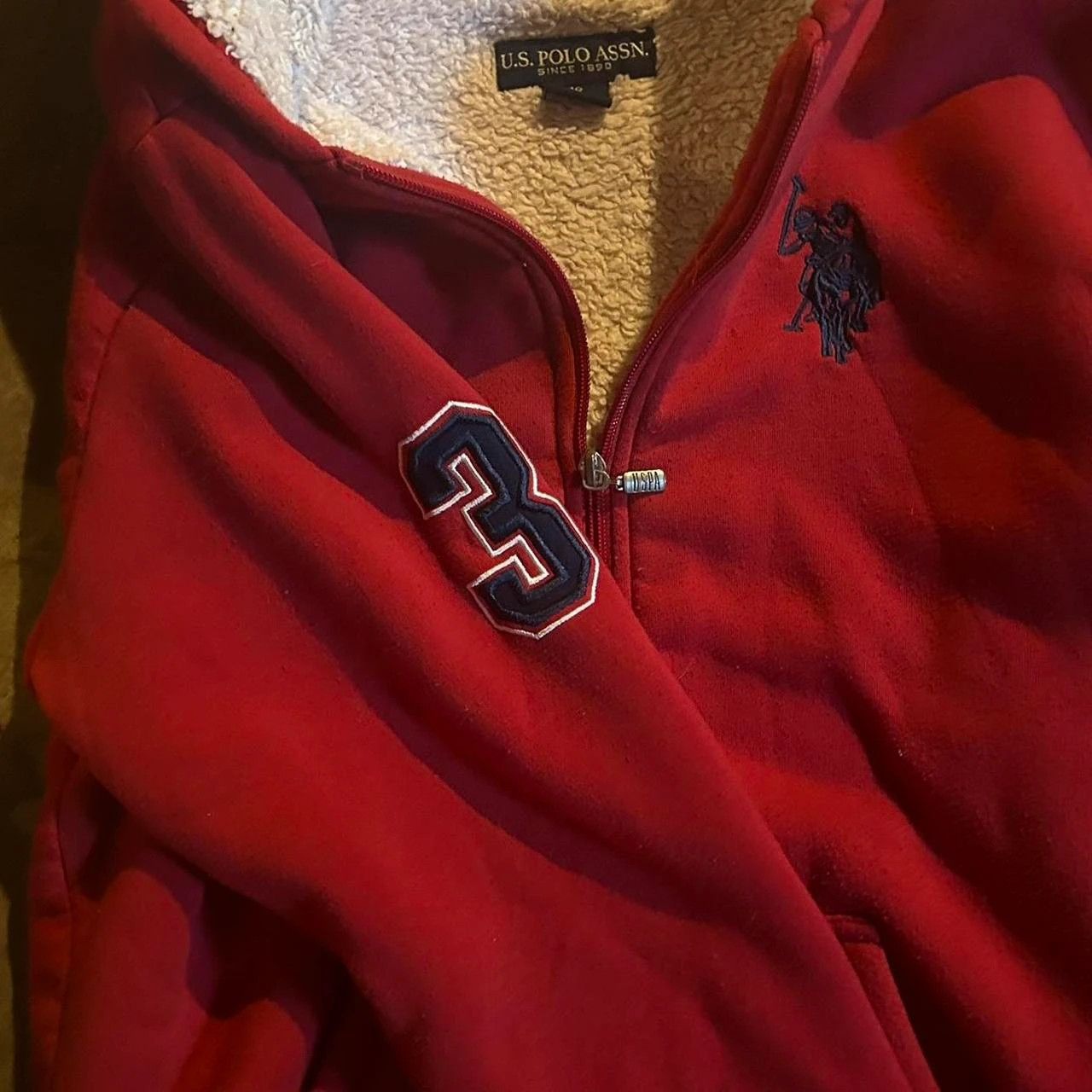 U.S. Polo Assn. Red U.S. Polo Assn. red hoodie fur lined inside Size US M / EU 48-50 / 2 - 3 Thumbnail