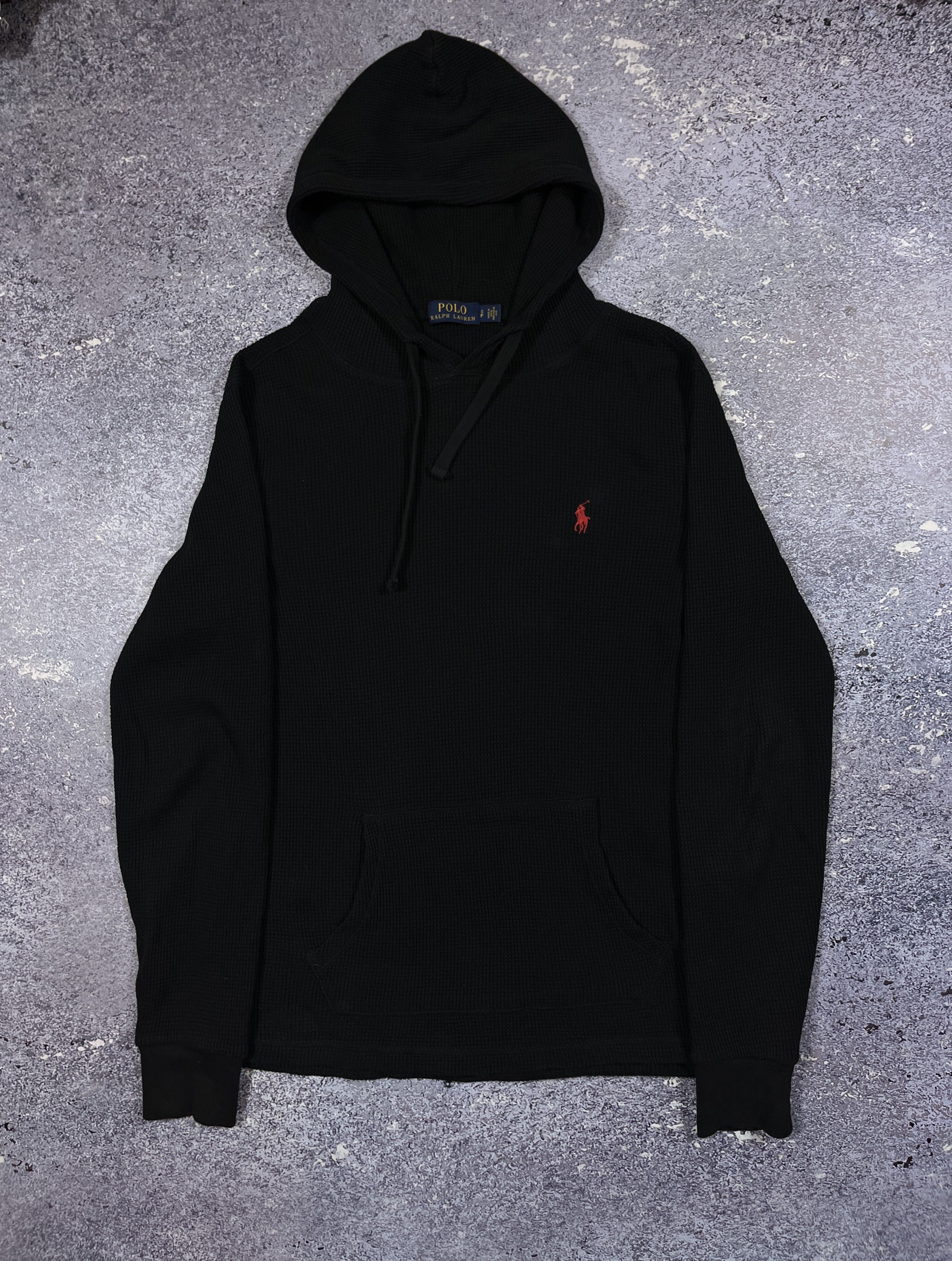 Polo Ralph Lauren sweater men black knit hoodie cotton S