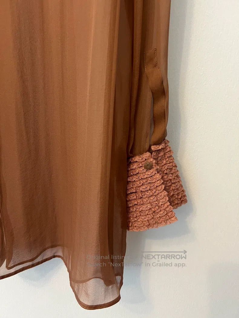Valentino Valentino Women's coffee georgette top Size S / US 4 / IT 40 - 7 Thumbnail