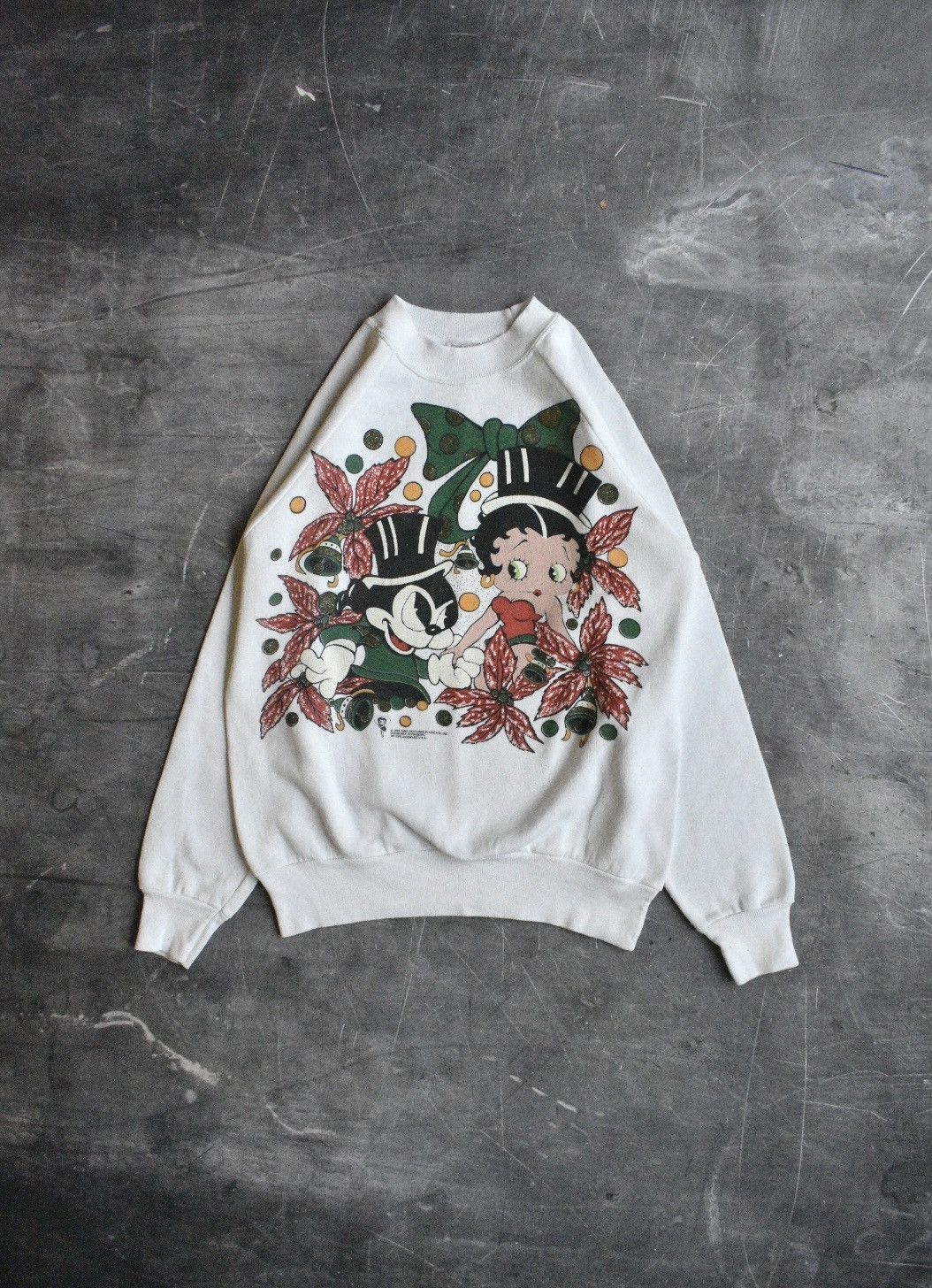 Vintage Vintage Betty Boop X Felix the Cat Christmas Sweatshirt (M) Size US L / EU 52-54 / 3 - 1 Thumbnail
