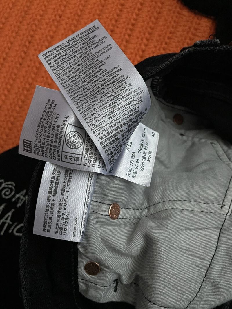 Our Legacy Stussy x Denim Tears x Our Legacy Levis 501 Jean Black Size US 32 / EU 48 - 4 Thumbnail