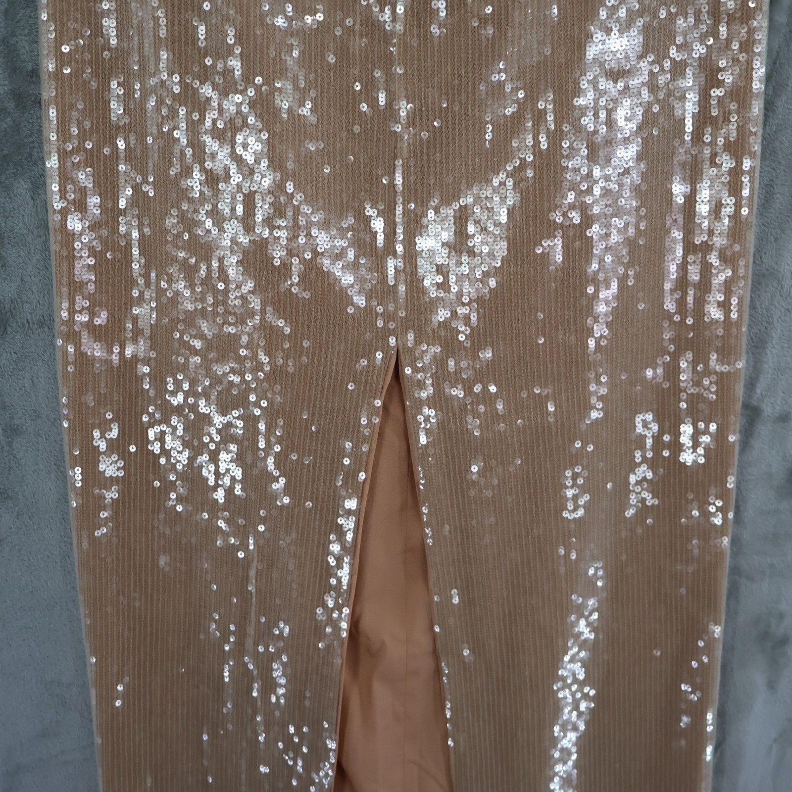 Self-Portrait Self Portrait Sequin Maxi Dress Womens 10 Beige Formal Dance Size L / US 10 / IT 46 - 6 Thumbnail