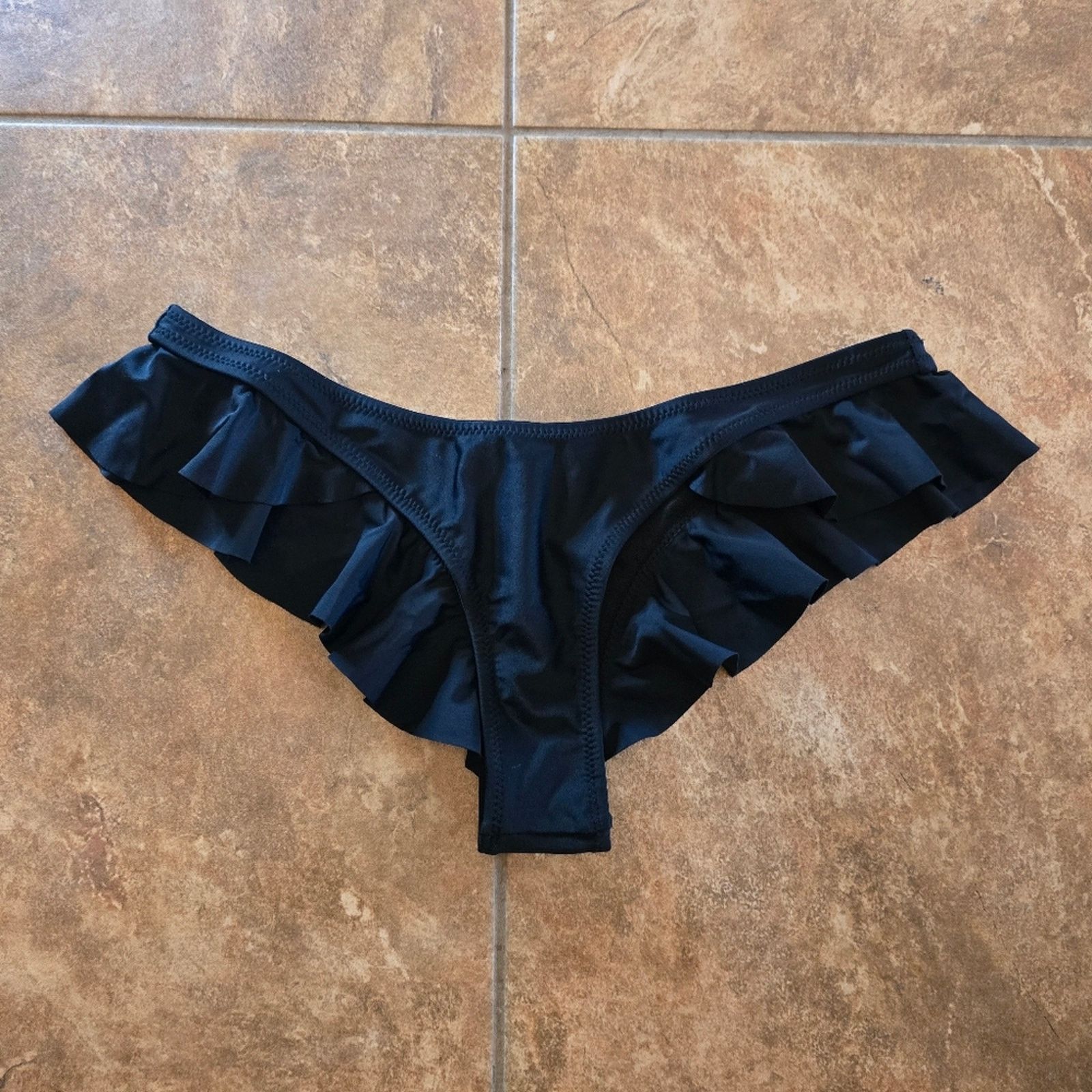 Other Black Storm | FYS | Redondo Beach Ruffle Bikini Bottoms Size ONE SIZE - 1 Thumbnail