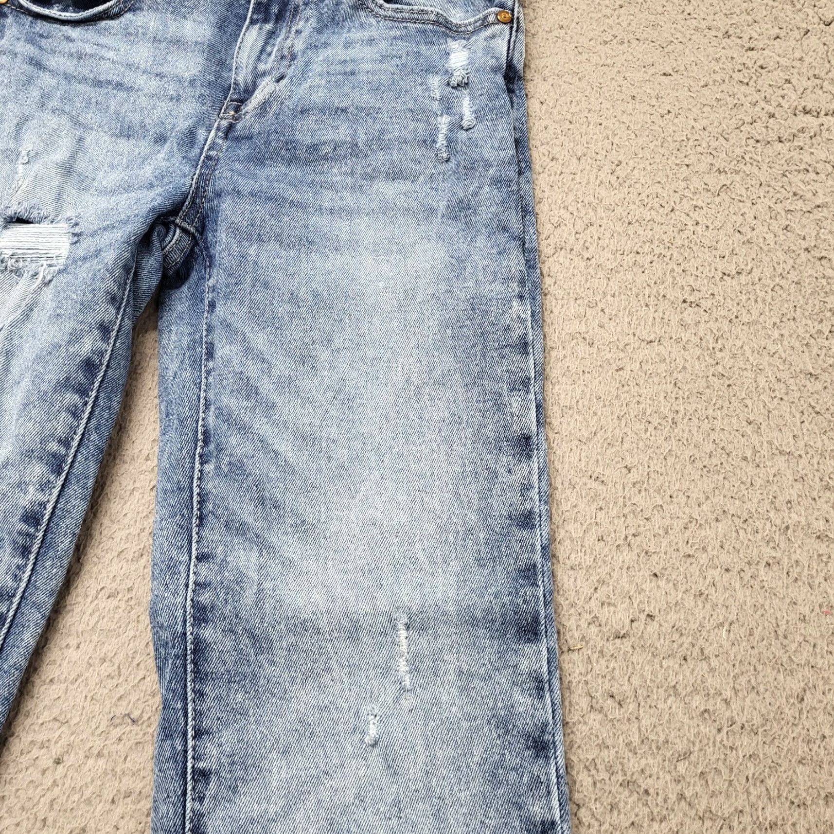 Vintage KENDALL + KYLIE Jeans The Icon High Rise Straight Distressed 1/25 Women's Denim Blue Distressed Jeans Hosiery? Size 42" / US 20 - 6 Thumbnail