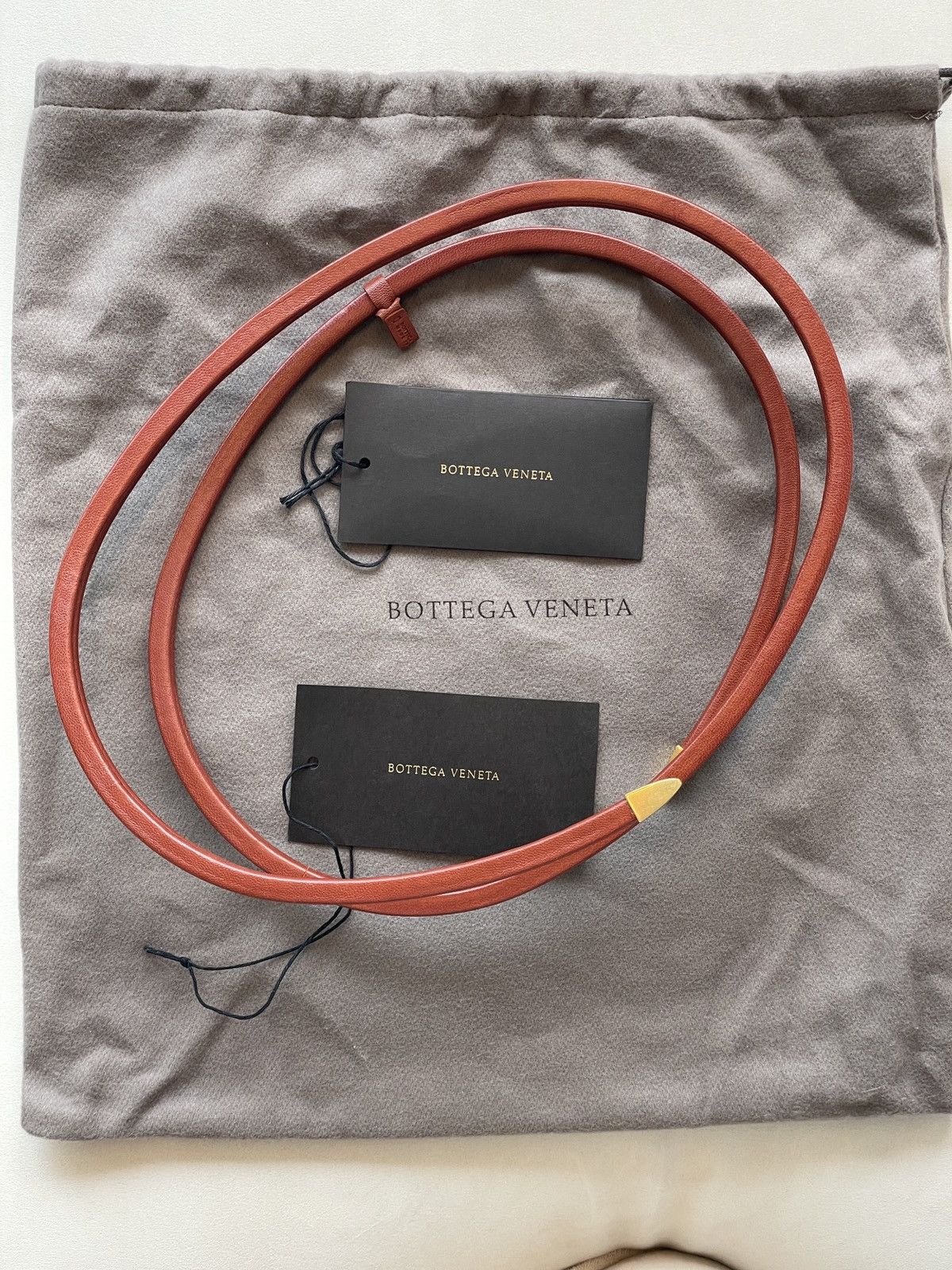 NWT Authentic BOTTEGA VENETA Nappa Leather Snake Belt