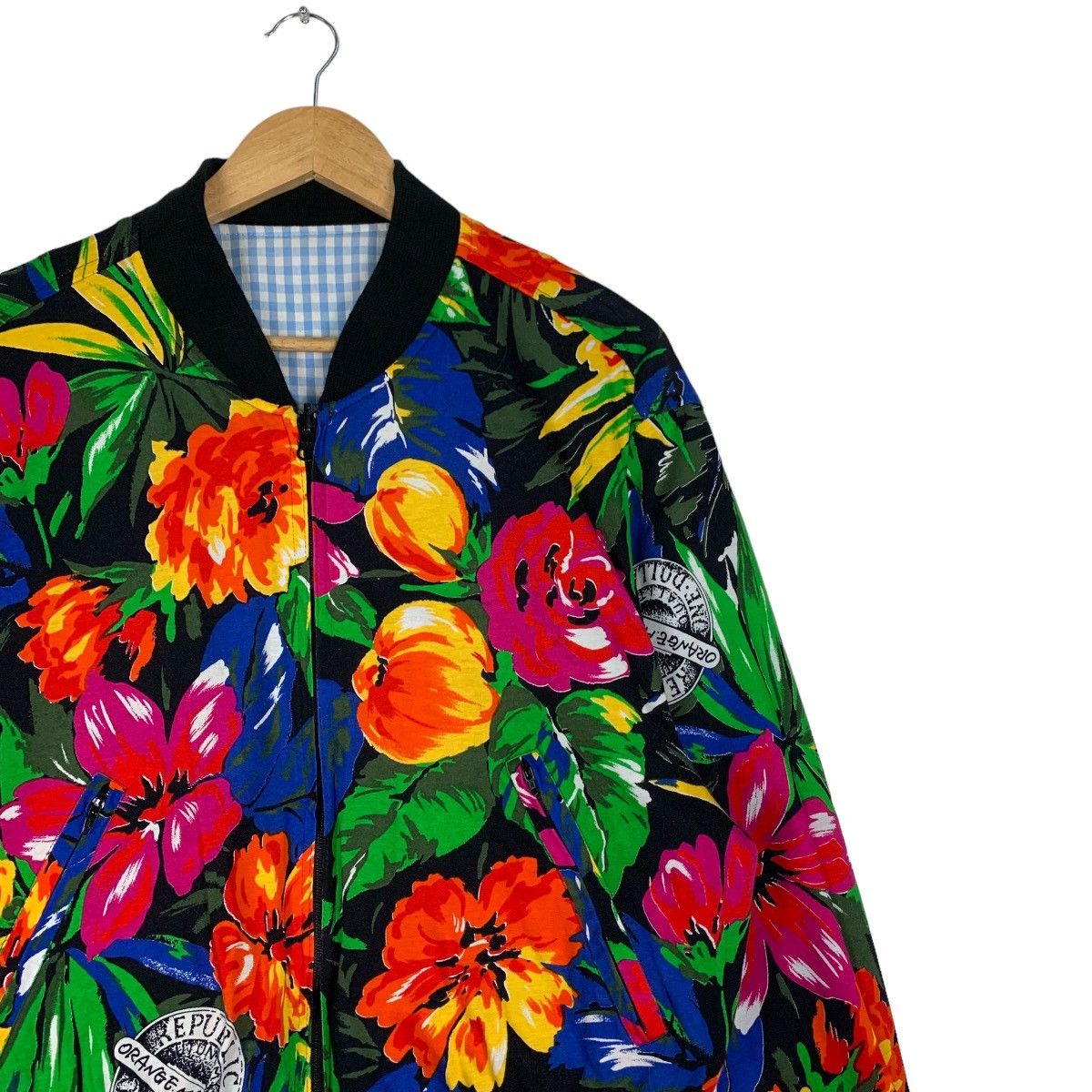 Vintage WORKS CLUB LOUNGE Florals Reversible Bomber Jacket #1137-C52 Size US S / EU 44-46 / 1 - 5 Thumbnail