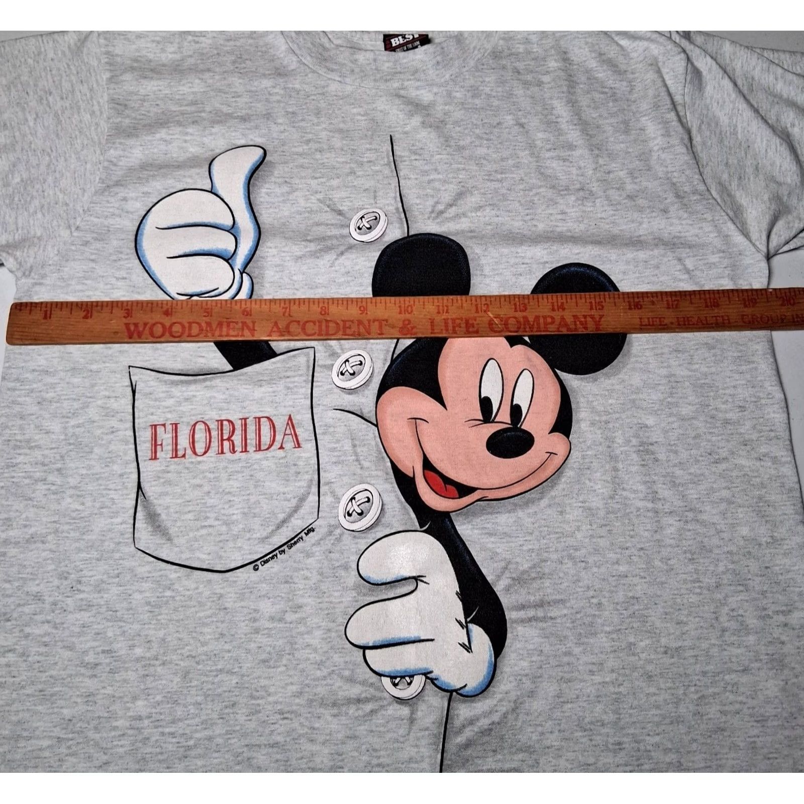 Fruit Of The Loom VINTAGE Mickey Mouse Shirt Medium Short Sleeve Crew Neck Graphic 1990s Disney BEST Fruit of the Loom Men Gray Cotton Blend Size US M / EU 48-50 / 2 - 4 Thumbnail