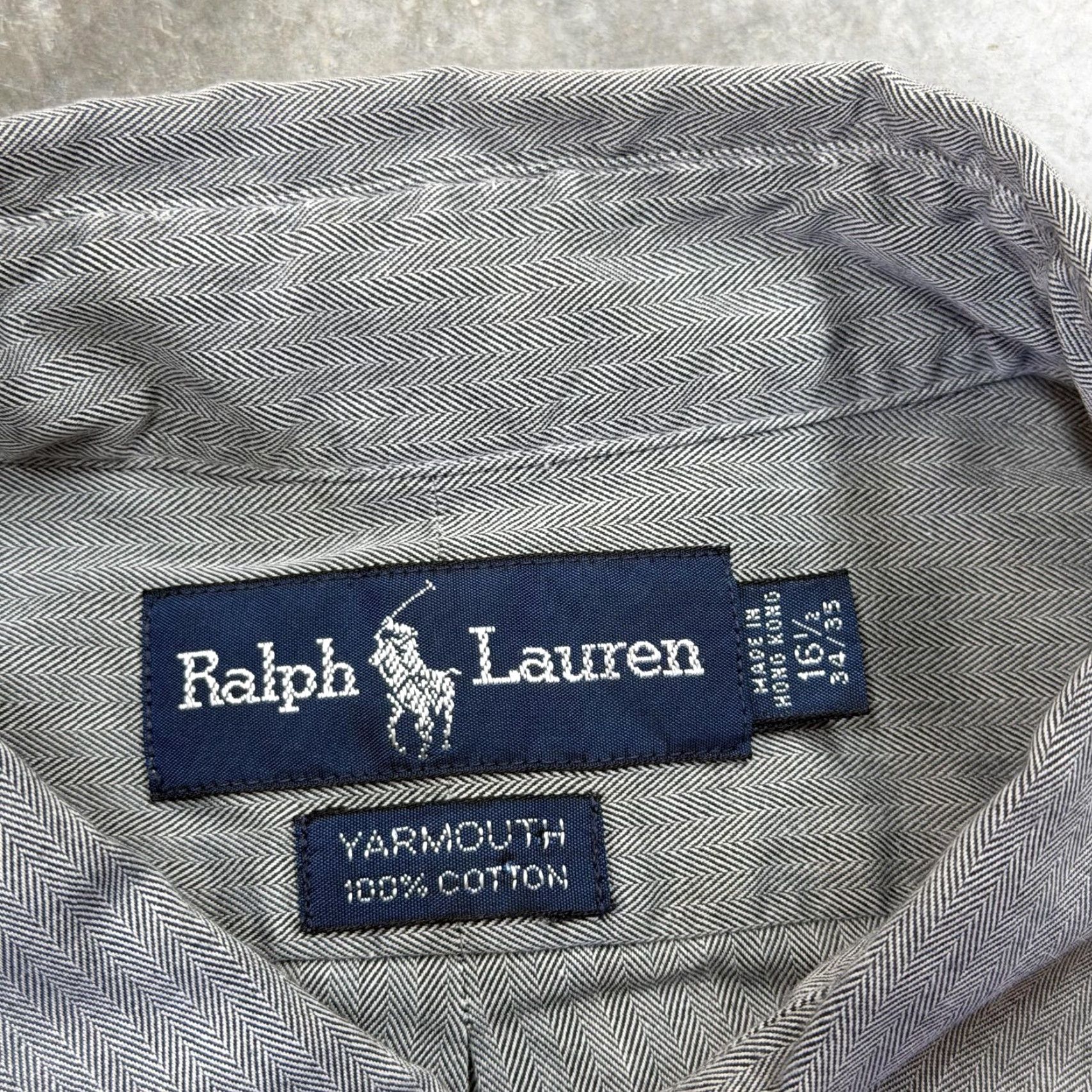 Ralph Lauren Ralph Lauren Shirt Mens Large Gray Herringbone Button Down Long Sleeve Pony Logo Button-Up Vintage Style XX Size US L / EU 52-54 / 3 - 5 Thumbnail