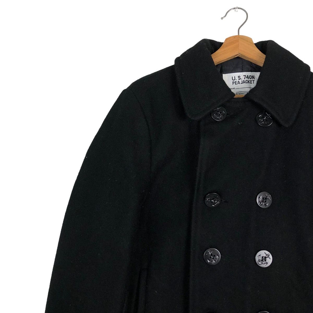 Schott 🔥Vintage 740 USN Pea Jacket Wool Double Breast Made in USA Size US M / EU 48-50 / 2 - 7 Thumbnail
