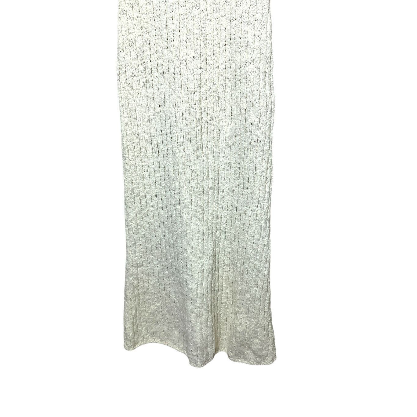 Other Vintage Jane Cream Sleeveless Turtleneck Maxi Sweater Dress Size M / US 6-8 / IT 42-44 - 3 Thumbnail