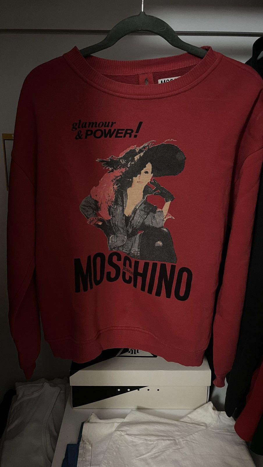 Other Vintage Red Moschino Sweatshirt Size US M / EU 48-50 / 2 - 1 Thumbnail
