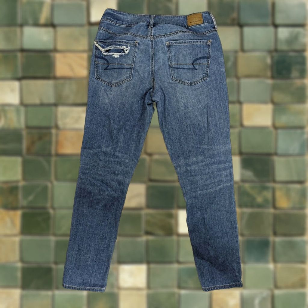 American Eagle Outfitters VINTAGE AMERICAN EAGLE Women's Jeans Blue Denim Distressed Button Fly TomGirl M3J Size 27" / US 4 / IT 40 - 1 Thumbnail