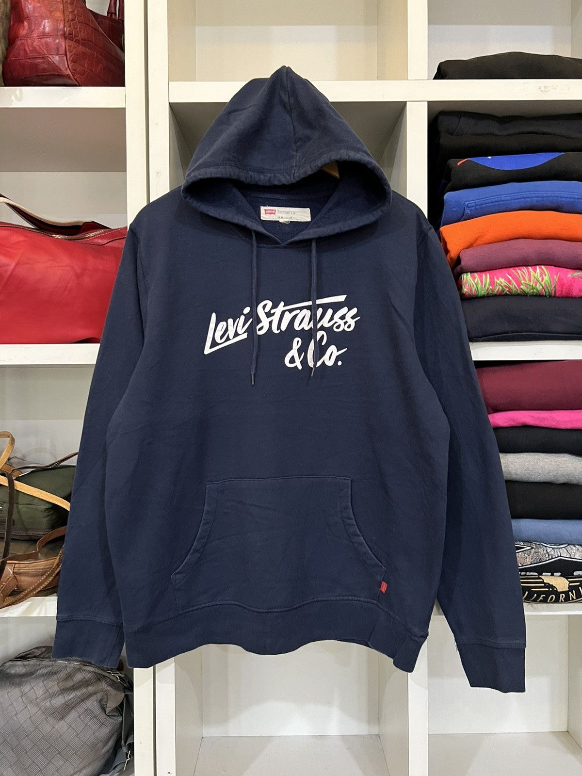 image of Levis x Vintage Levi’S Strauss & Co Hoodies in Blue Black, Men's (Size Large)