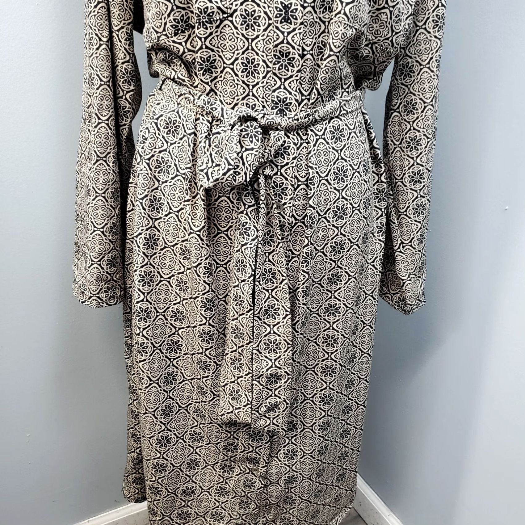 Vintage Nike Womens Shirt Dress - Floral Print - Knee Length - Size 2X - Brown Black - NY Collection Size XXL / US 16-18 / IT 52-54 - 4 Thumbnail